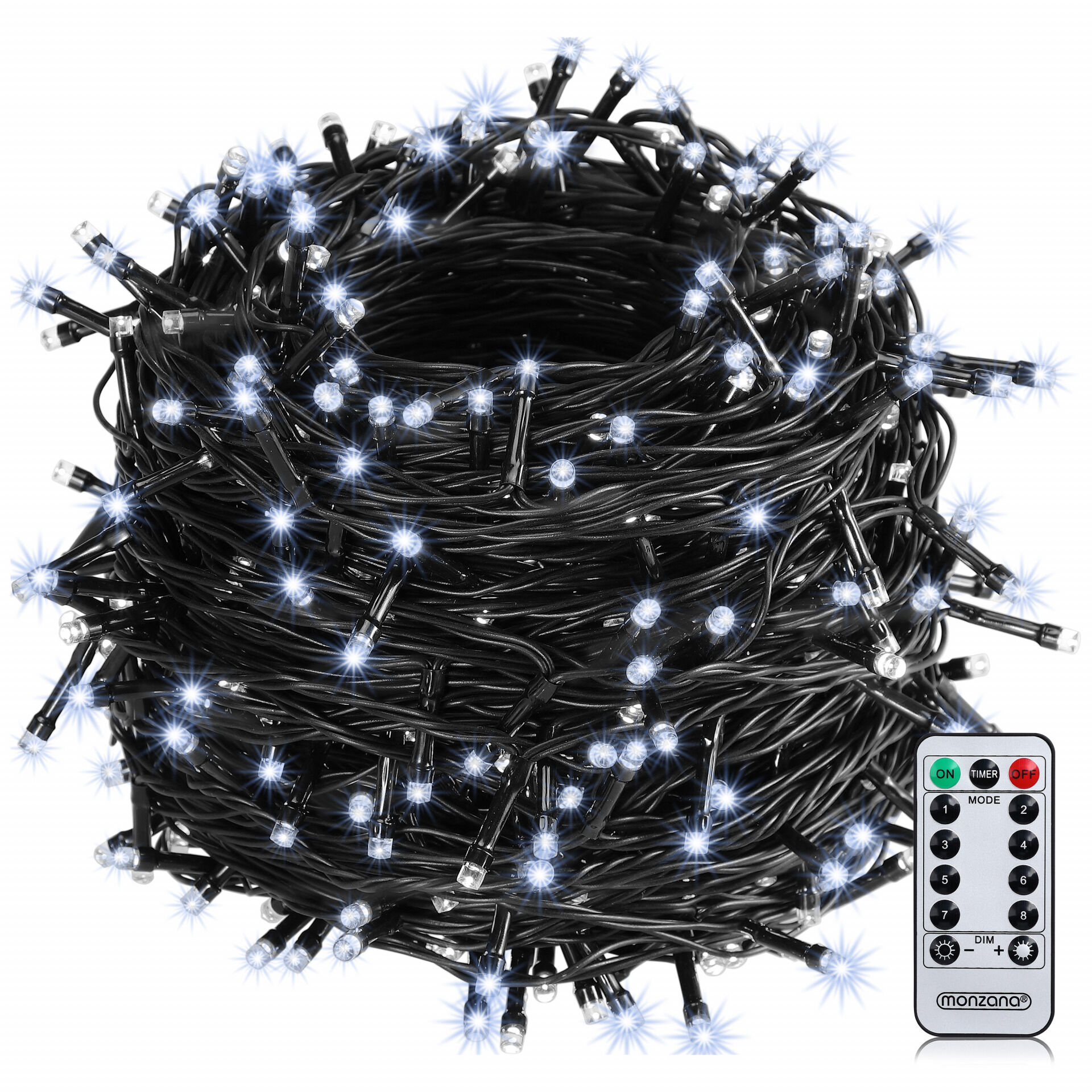 Lichterkette Weihnachten Kaltweiß 40m Fernbedienung