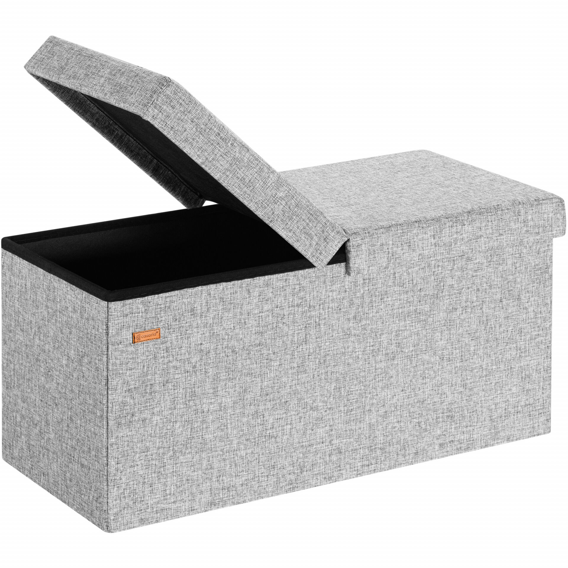 Sitzbank Hellgrau 80x40x40cm mit Stauraum faltbar