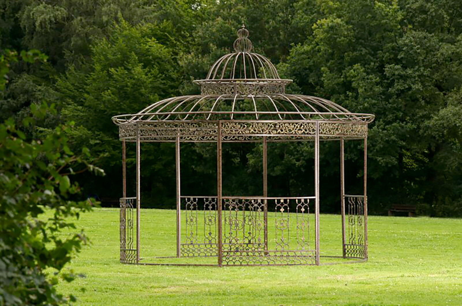 Luxus Pavillon Romantik rund 350 cm, bronze