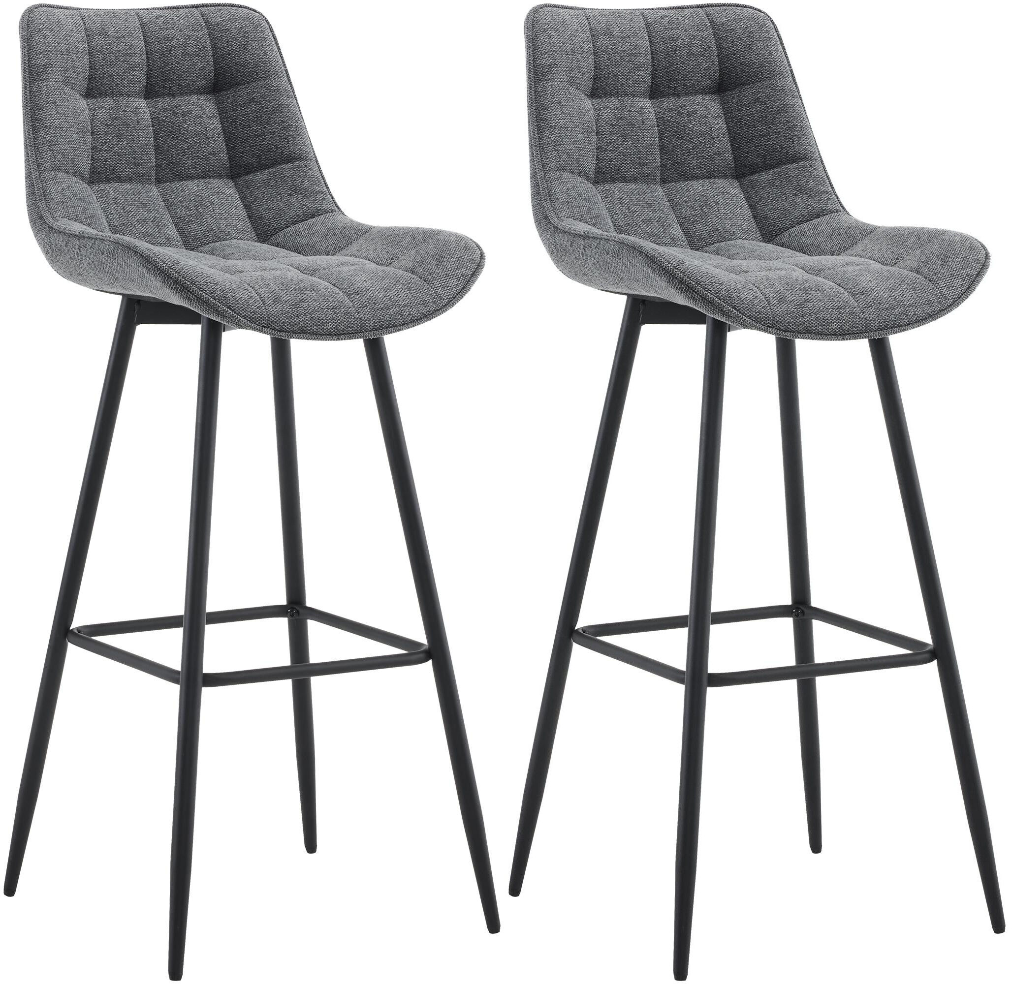 2er Set Barhocker Dartford Stoff, dunkelgrau