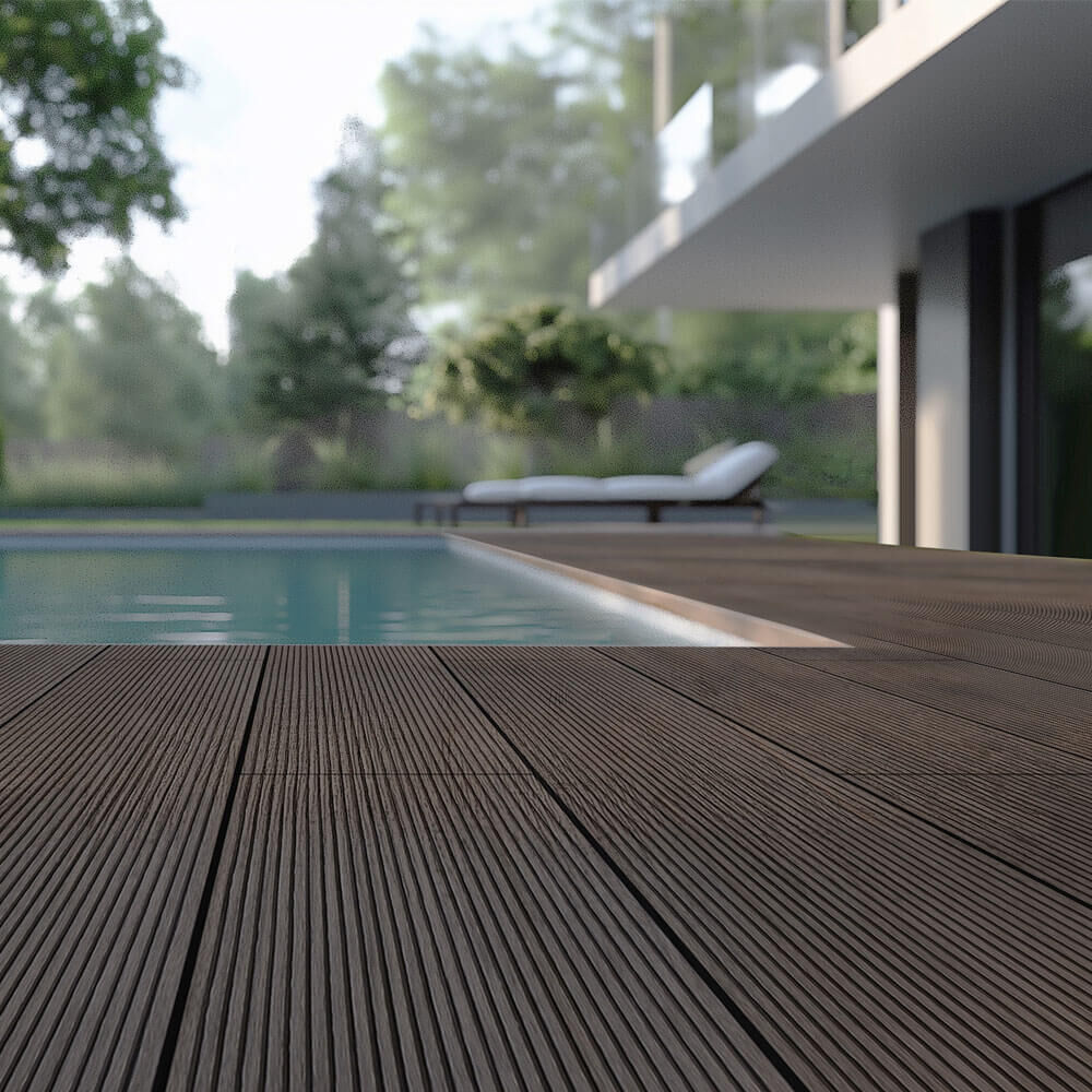 WPC Terrassendielen Komplettset (inkl. Unterkonstruktion) SAMANA - Dunkelbraun 40m²