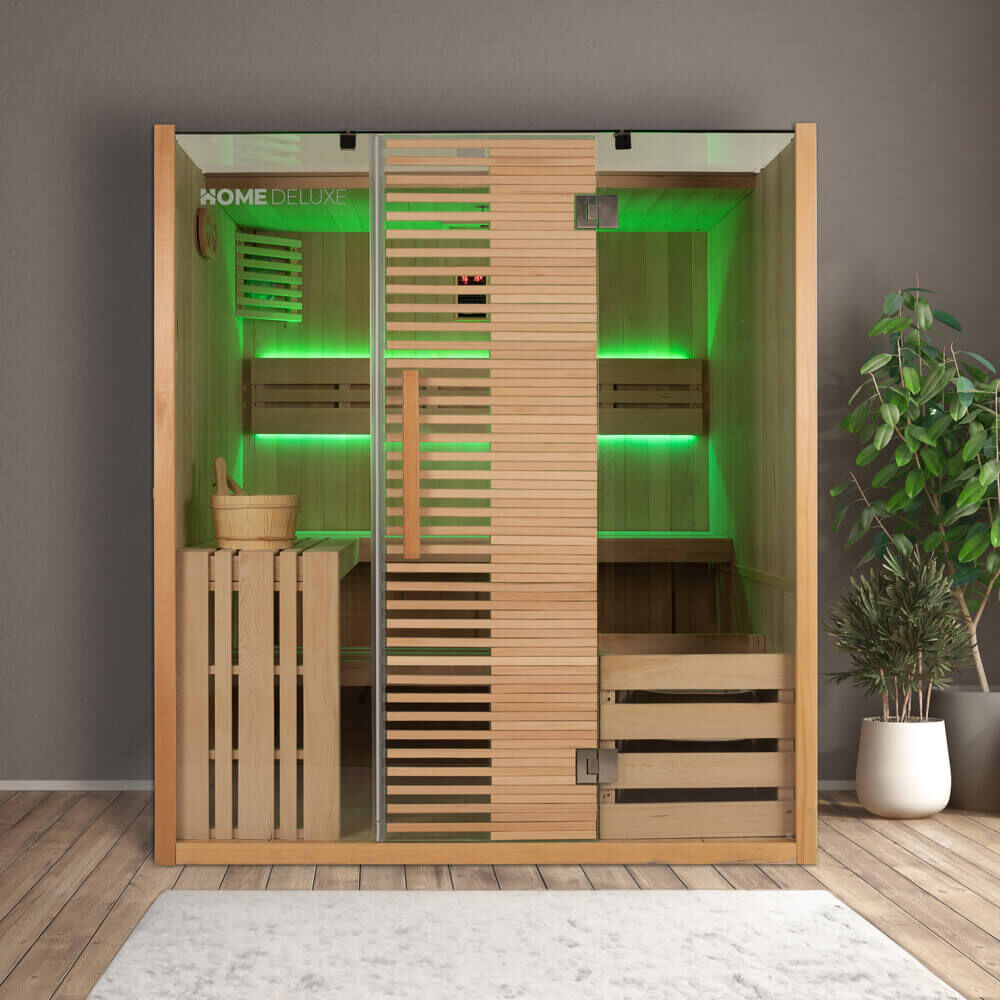 Traditionelle Sauna OMAHA - 180 x 150 cm für 4 Personen