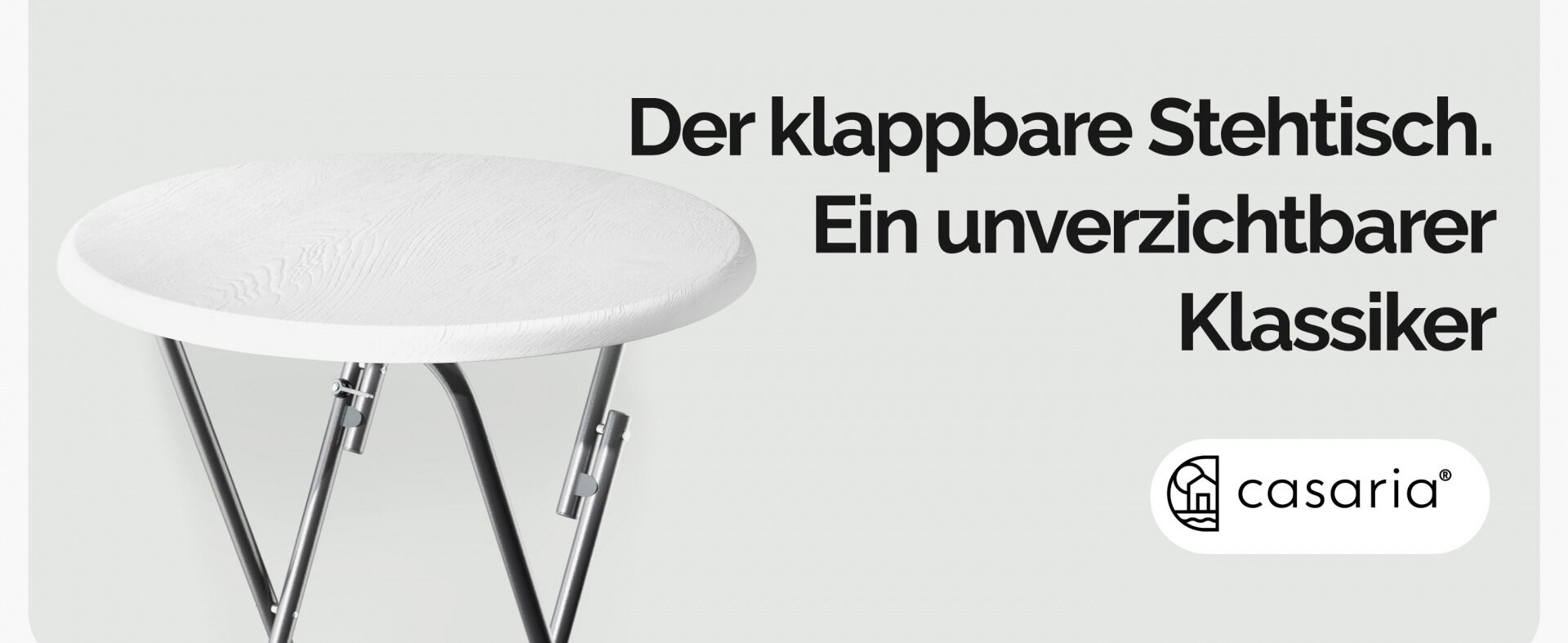 Stehtisch Ø60cm klappbar Holzdekor Weiß