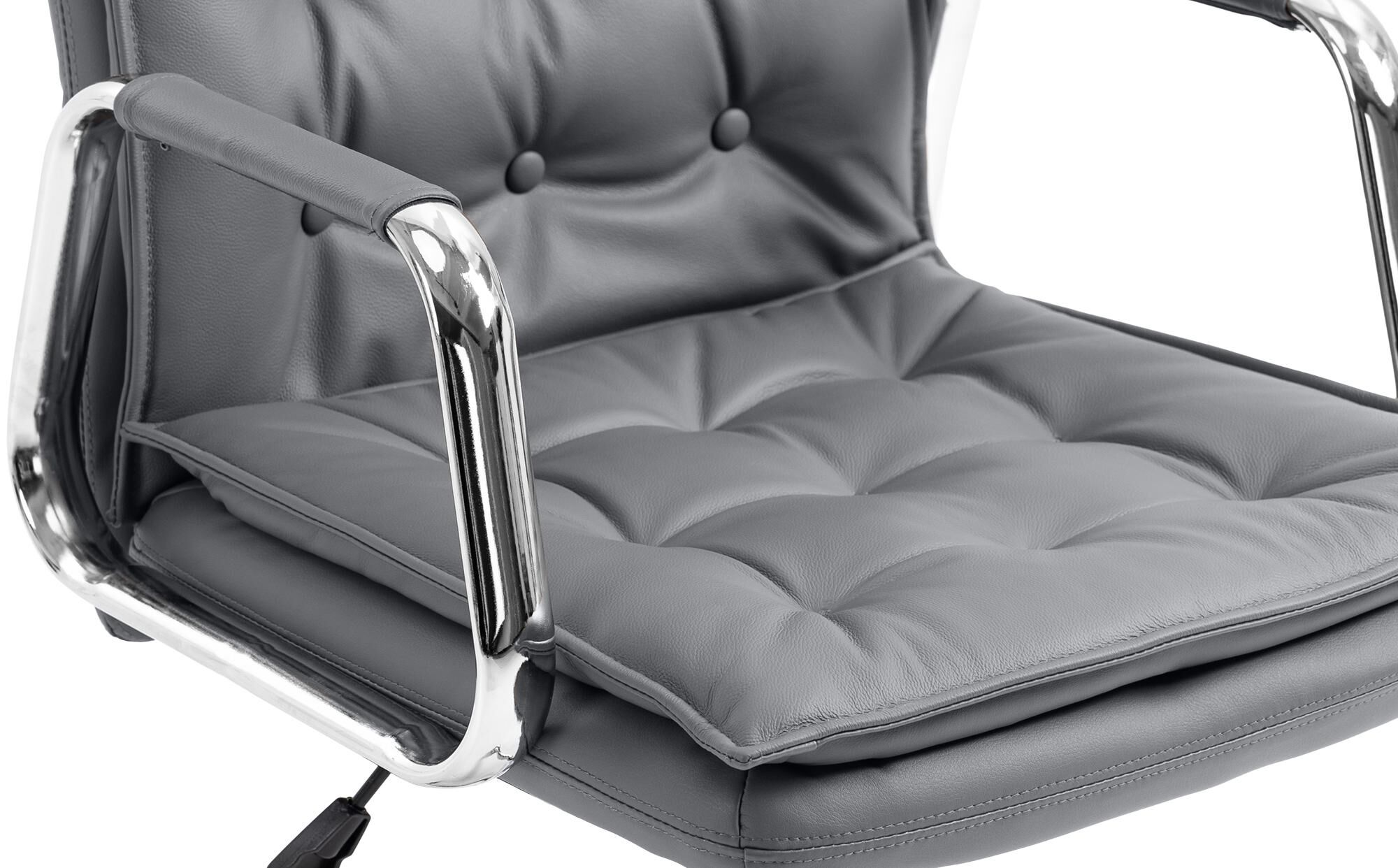 Bürostuhl Sotira Echtleder, grau