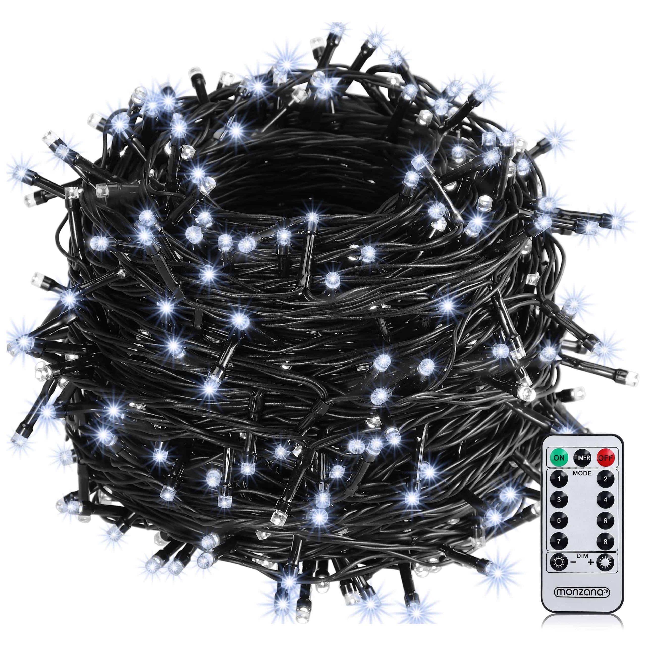 Lichterkette Weihnachten Kaltweiß 60m Fernbedienung