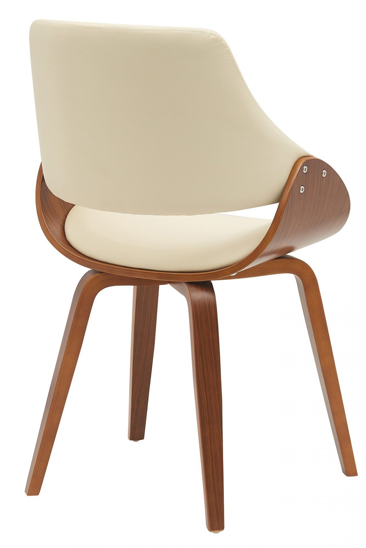 2er Set Esszimmerstuhl Vangale, walnuss/creme