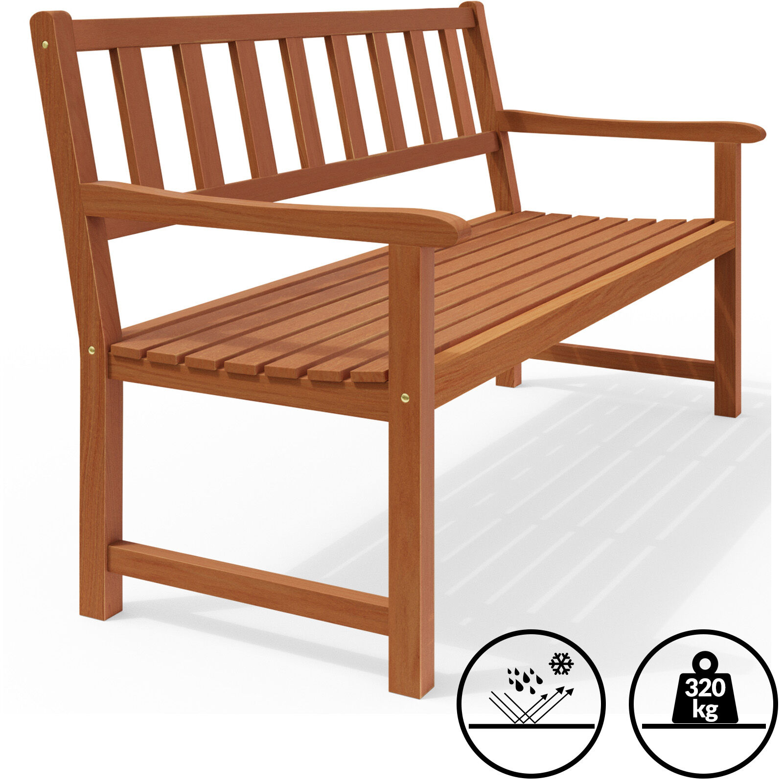 Gartenbank Kensington Akazienholz 120x90x50-58cm