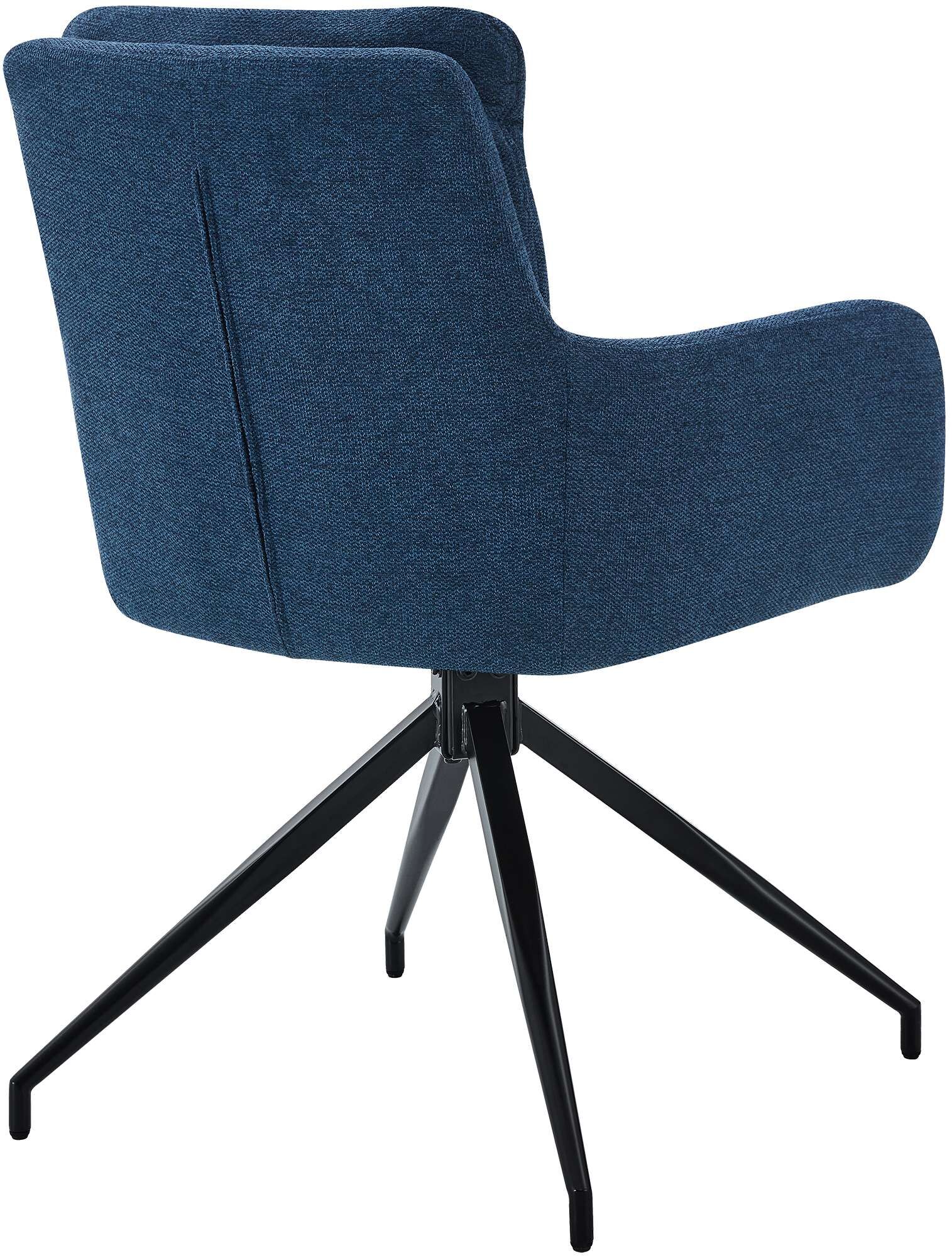 2er Set Esszimmerstuhl Somers Stoff, blau