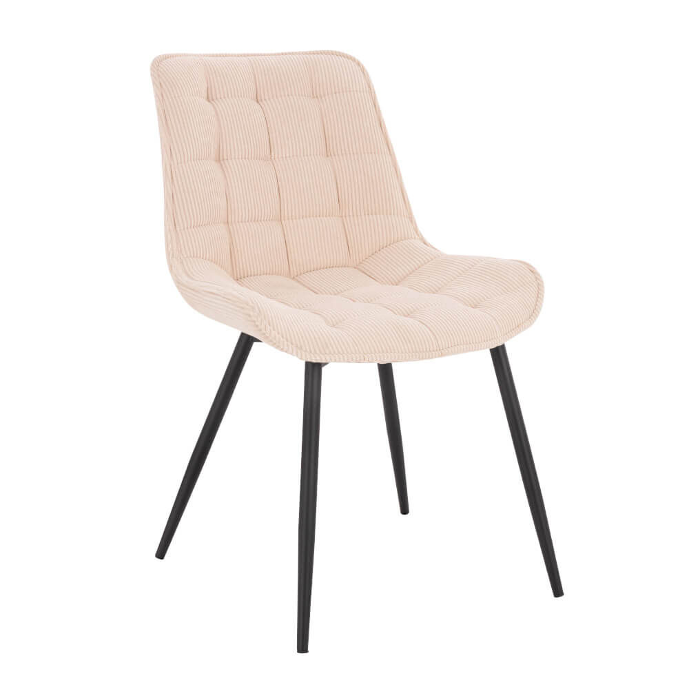 Polsterstuhl Esszimmer Cord IKALO – 4er Set Creme