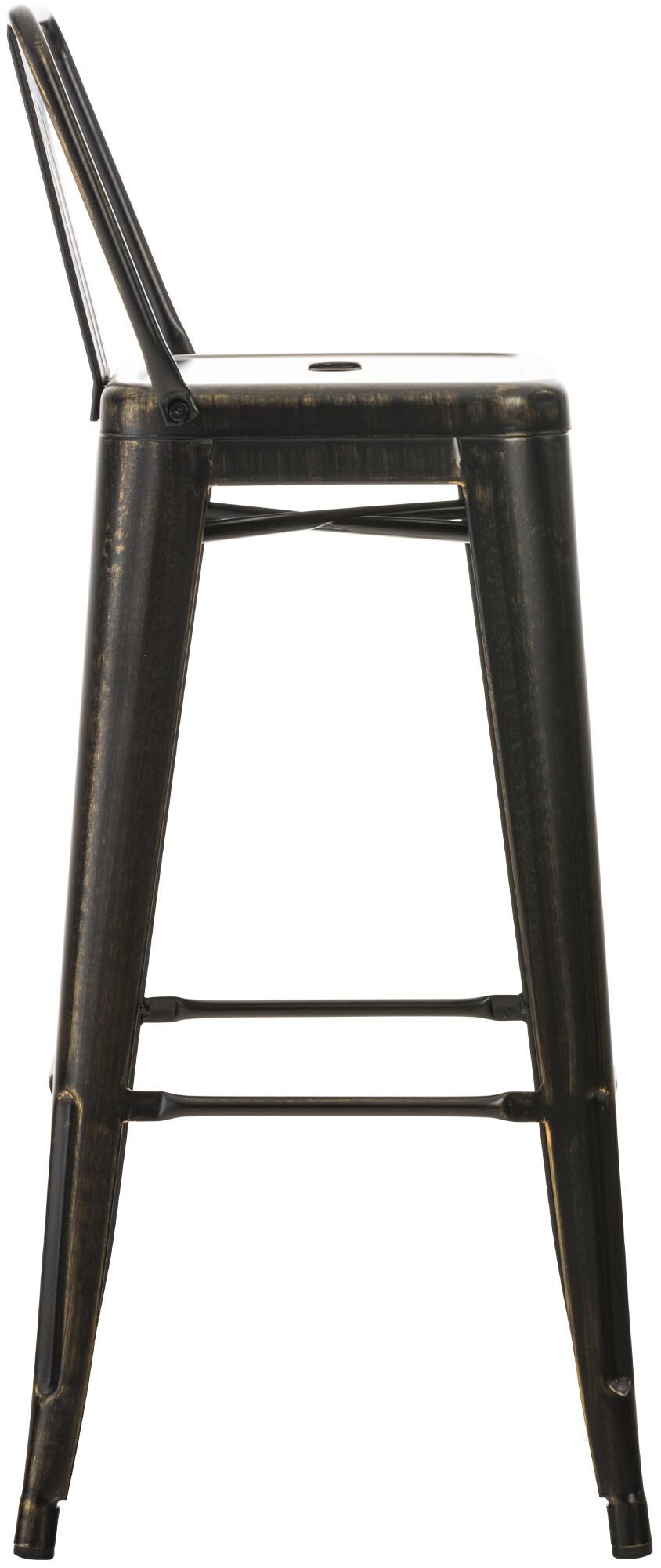 2er Set Barhocker Mason, schwarz-gold