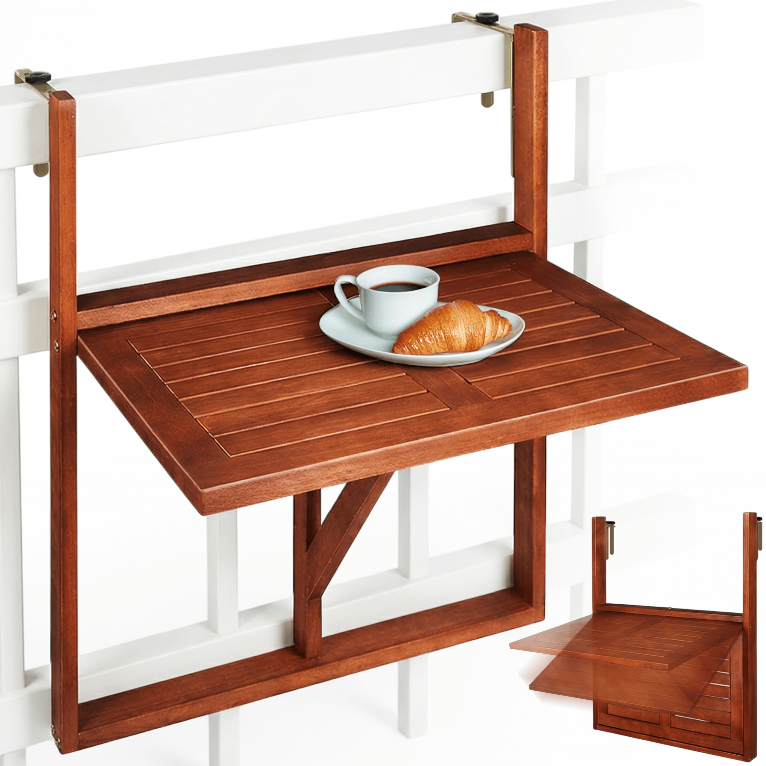 Balkonhängetisch Akazienholz 65x45x87cm FSC®-zertifiziert klappbar