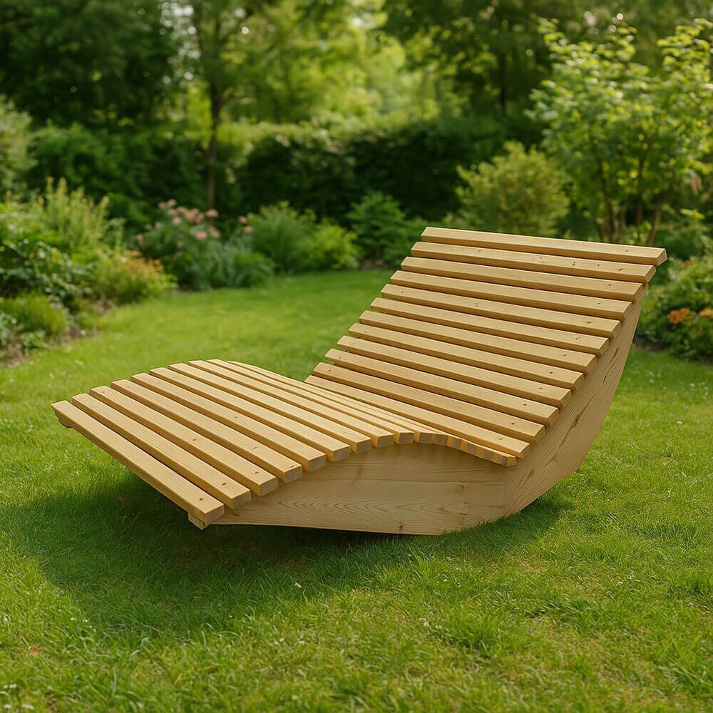 Wellenholzliege WOLGA - 120 cm