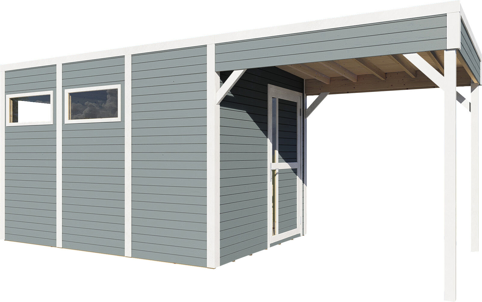 Gartenhaus Cubus 3 Lounge Hellgrau 558 x 234 cm