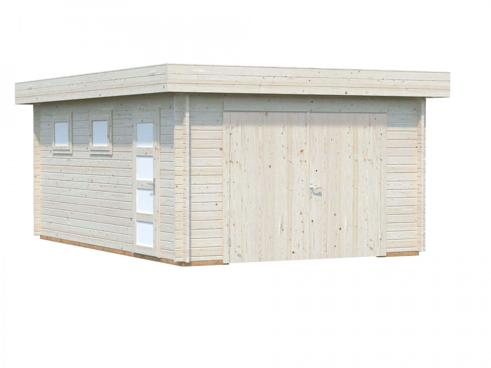 Flachdach Holzgarage Rasmus 19,0 m² mit Holztor
