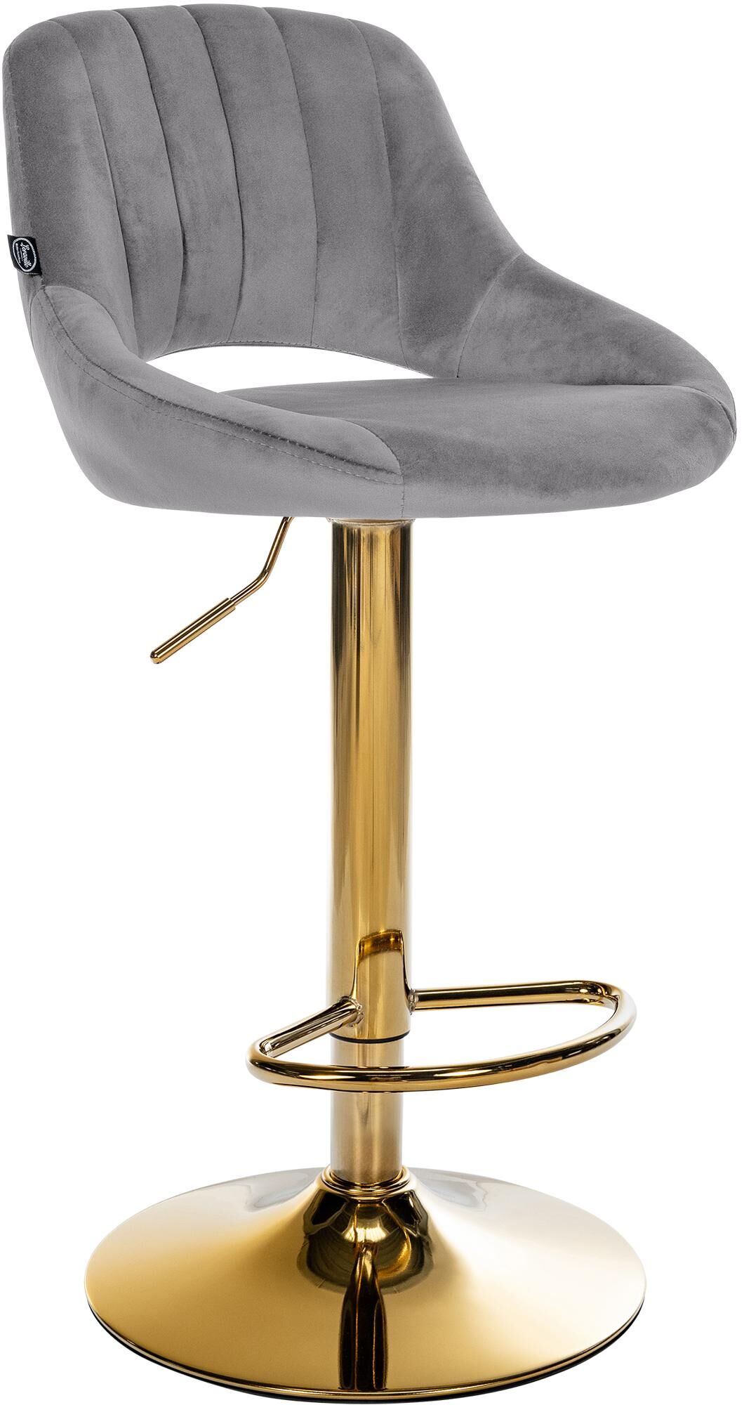 Barhocker Milet Samt gold, dunkelgrau