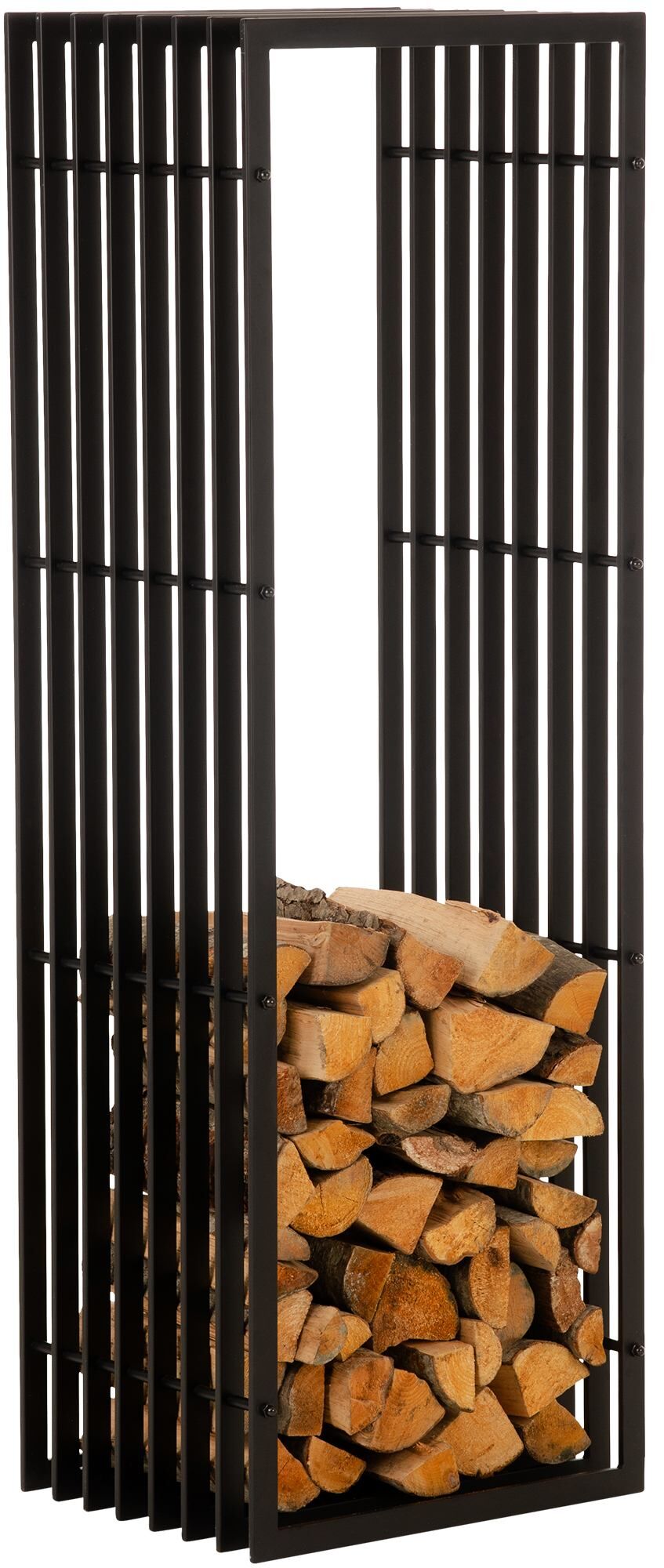 Kaminholzständer Irving 40x50x150, schwarz-matt