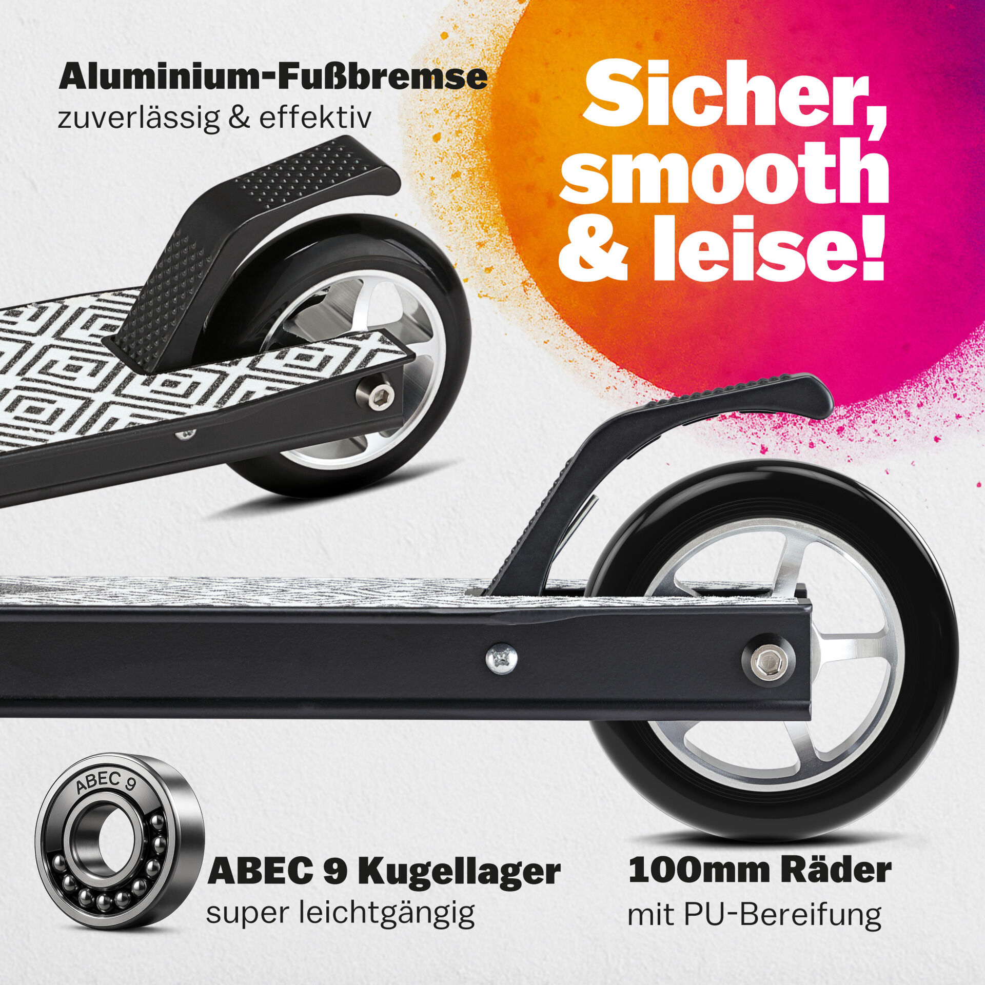 Stuntscooter Tundra Premium Schwarz/Weiß