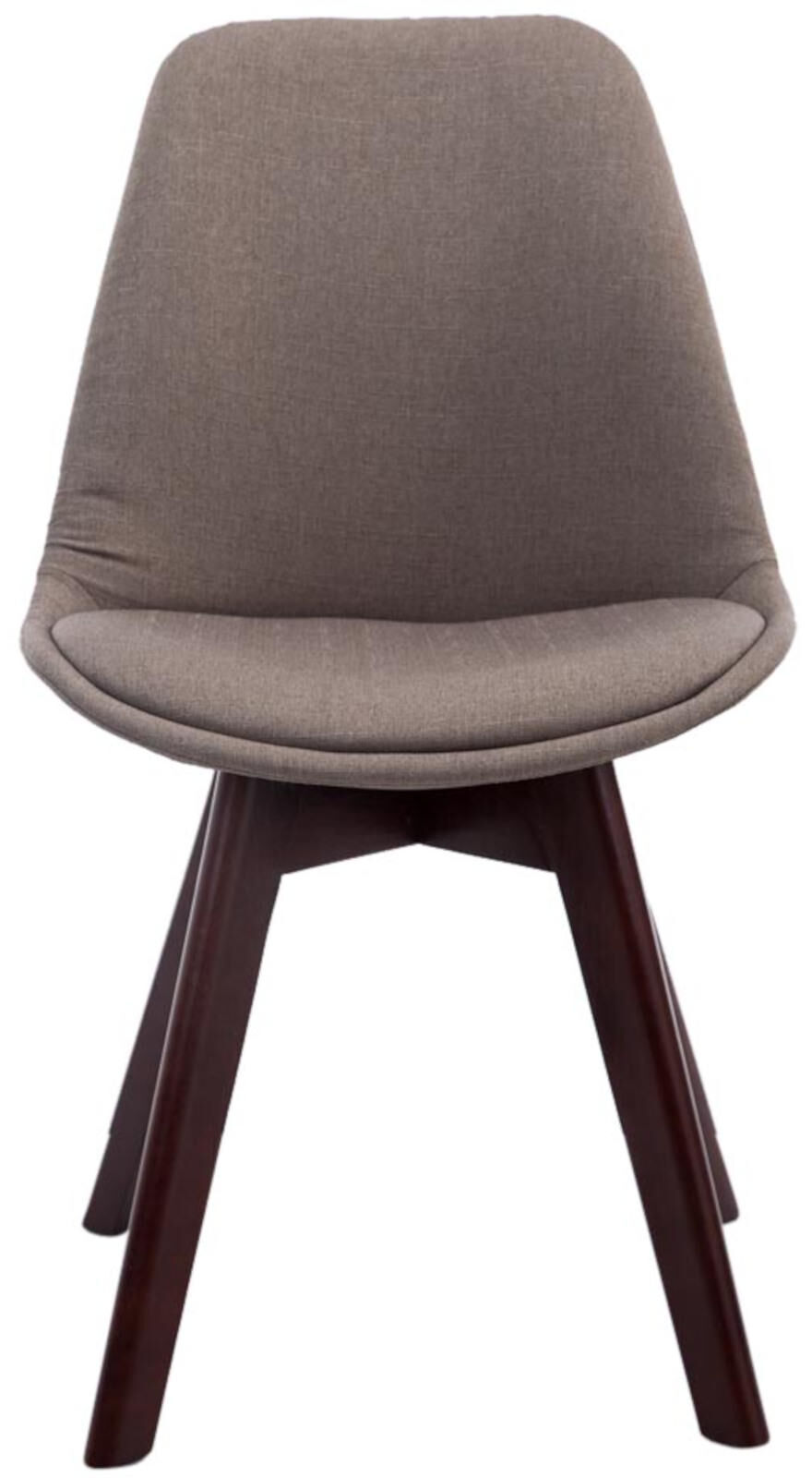 4er Set Besucherstühle Borneo V2 Walnuss Stoff, taupe