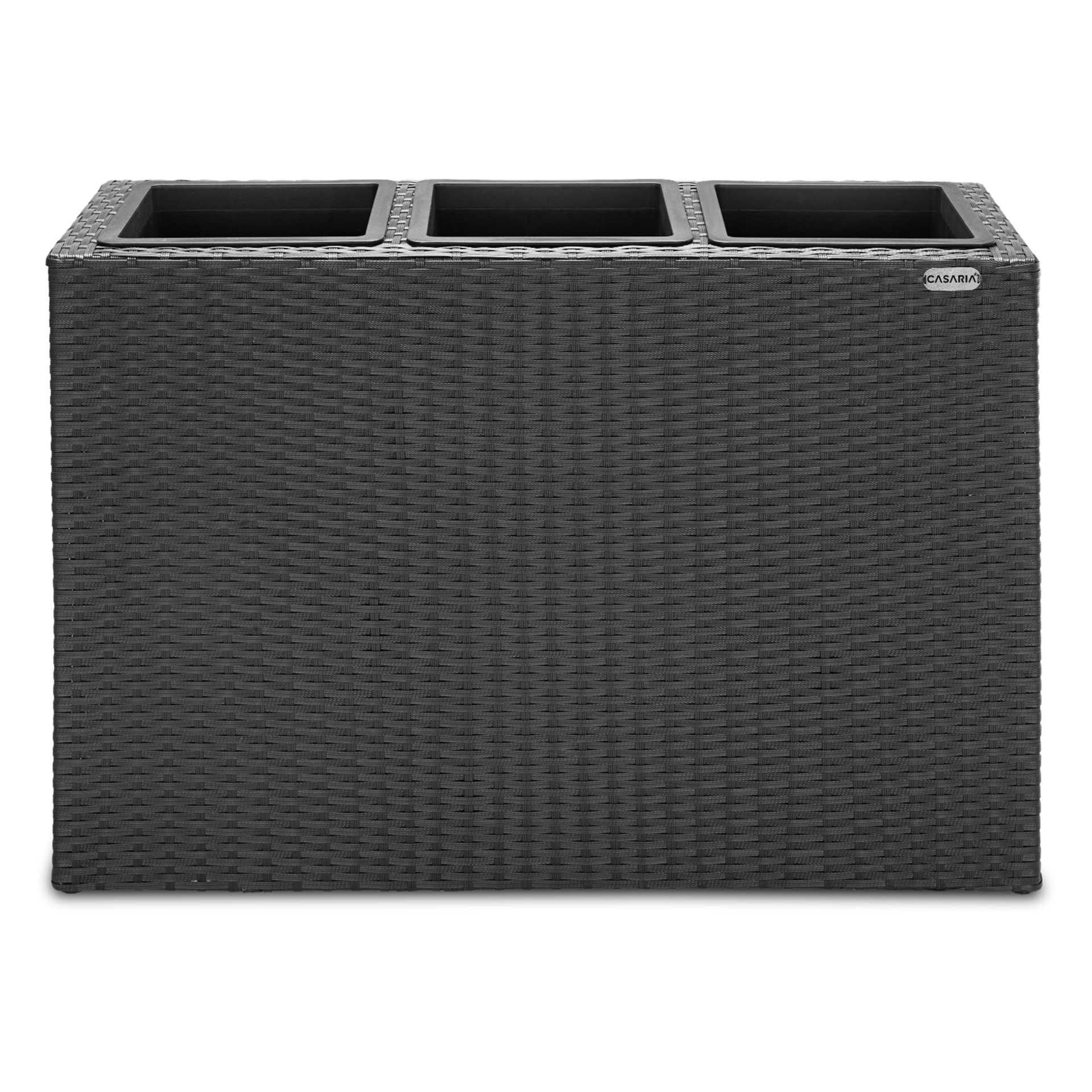 Polyrattan Blumentopf Schwarz 83x30,5x60cm