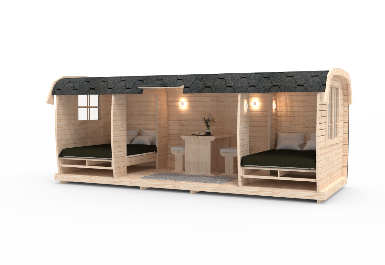 Campinghaus Tinyhaus Tromso 230x590, Rot, Bausatz