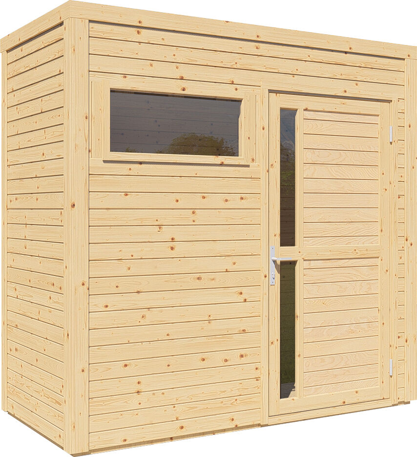 Gartenhaus Cubus 1 naturbelassen 234 x 115 cm