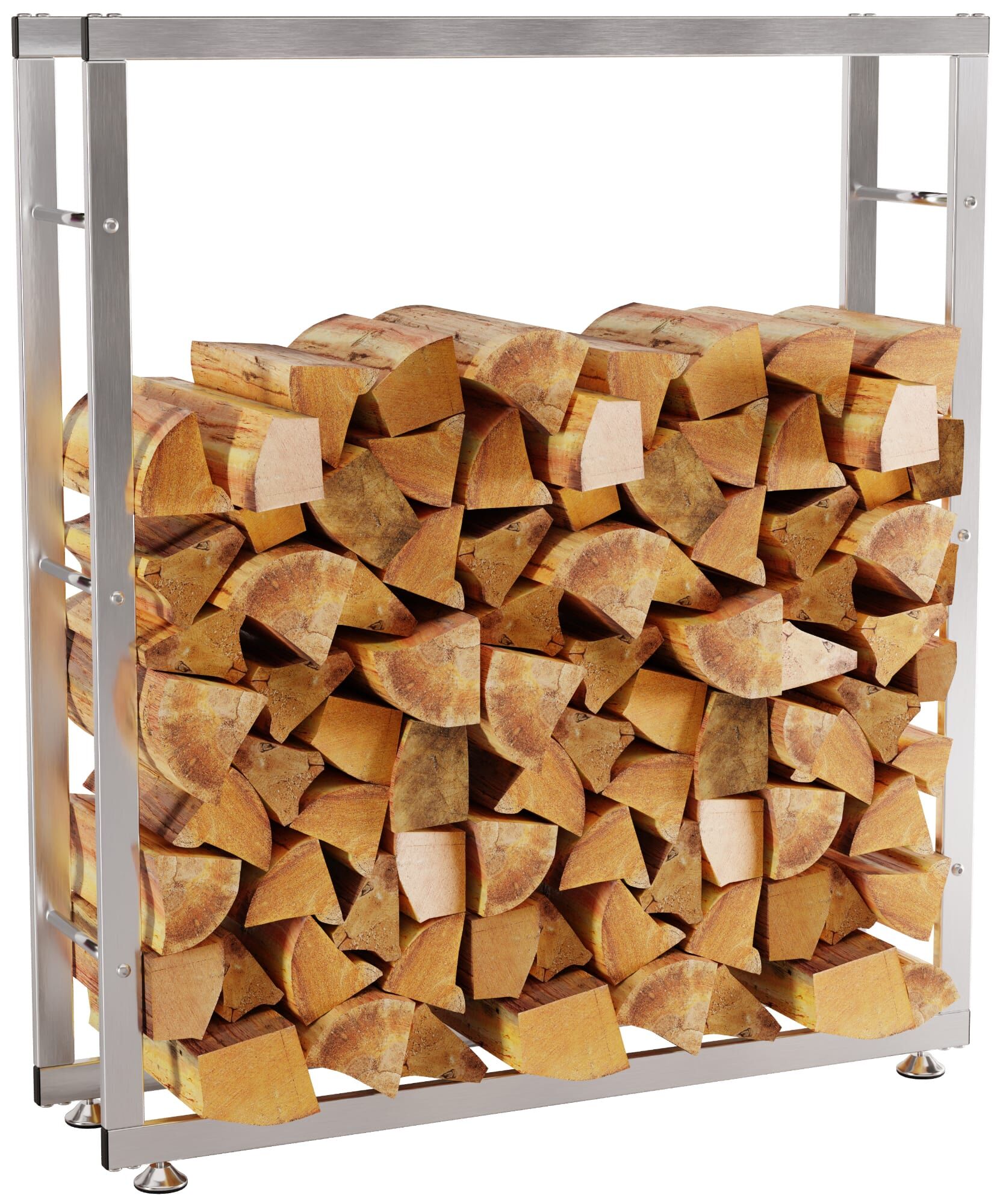 Kaminholzständer Keri V2 25x100x125 cm, edelstahl