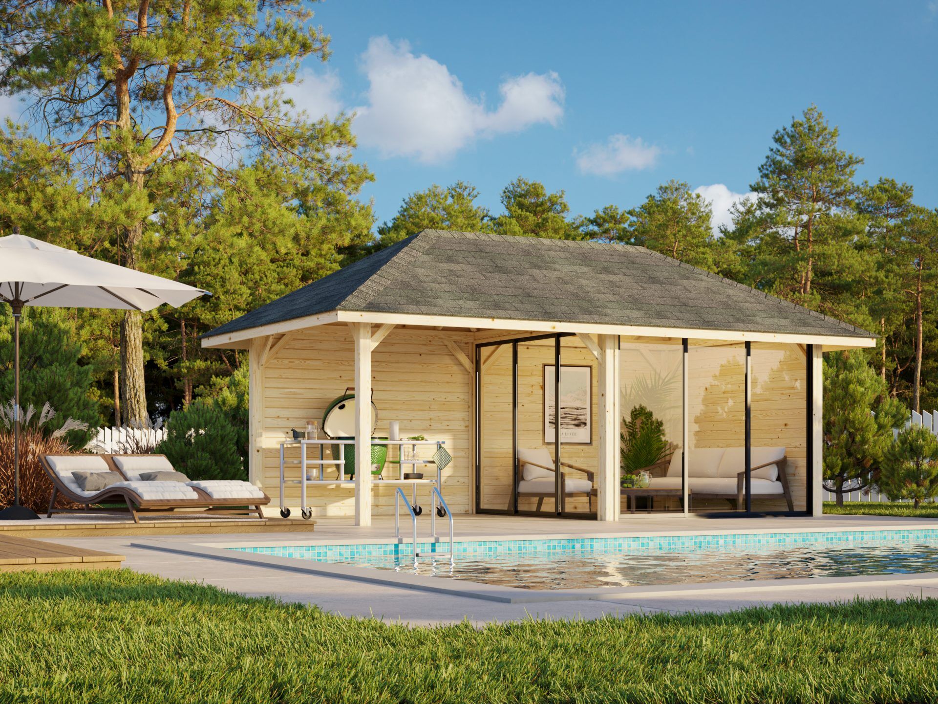 Palmako Pavillon Bianca 16,6 m2 Set 205 Slide