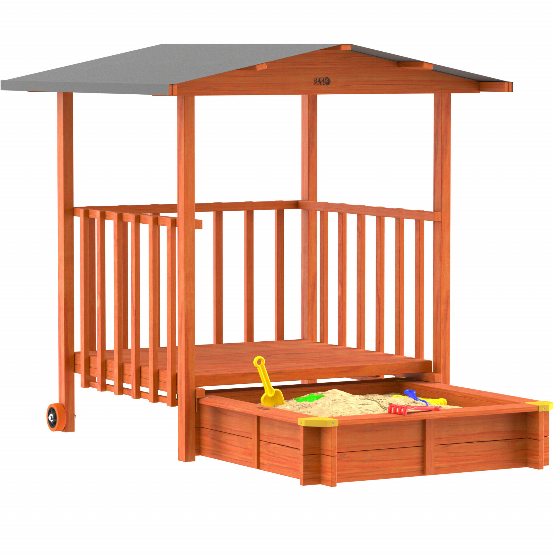 Sandkasten Merle UV-Schutz 50+ überdachte Spielveranda