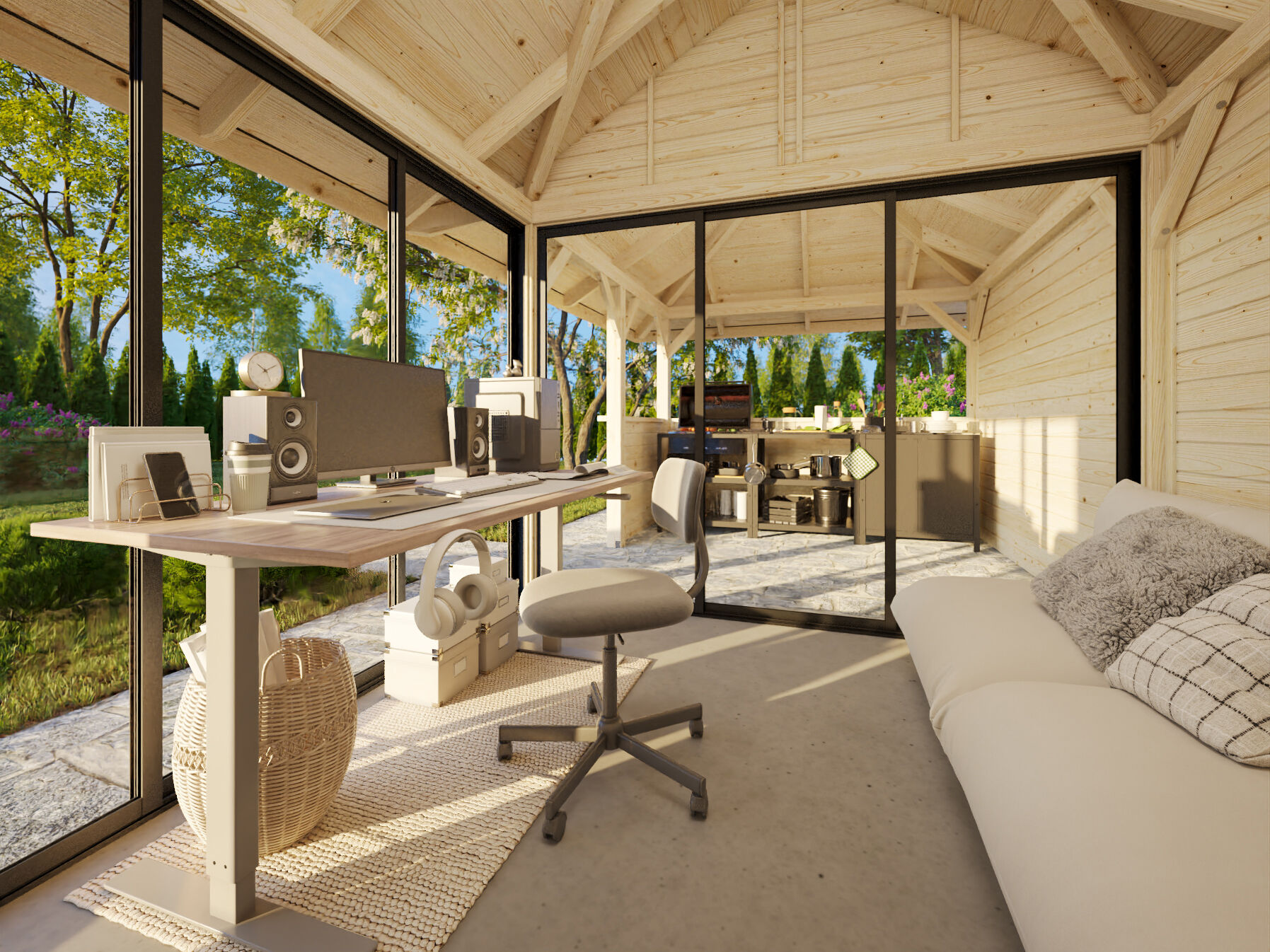 Palmako Pavillon Bianca 16,6 m² Set 507 Slide Plus