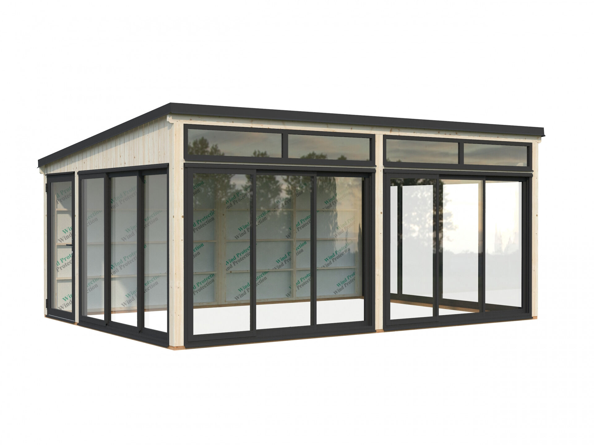 Palmako Modernes Gartenhaus Gartenzimmer Saga 23,3 m² Slide Plus