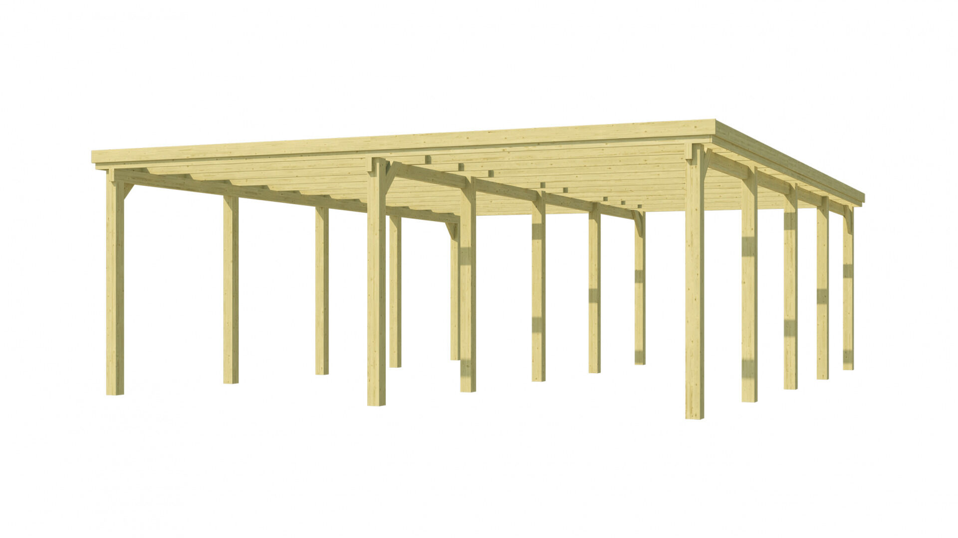 weka Flachdach-Doppelcarport 618 Gr.2 ohne Dacheindeckung