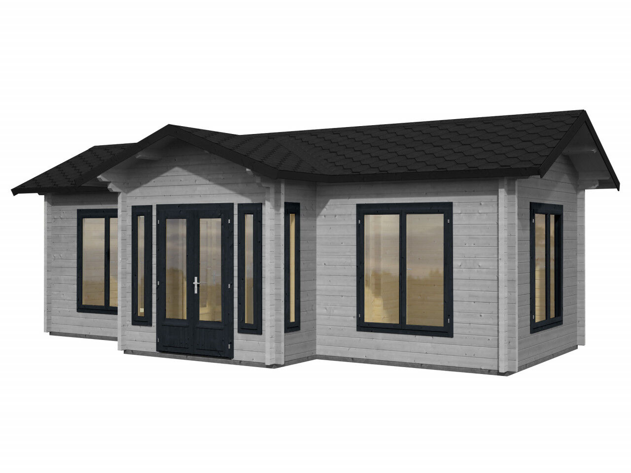 Palmako Ferienhaus Anna 26,8 m² grau+schwarz