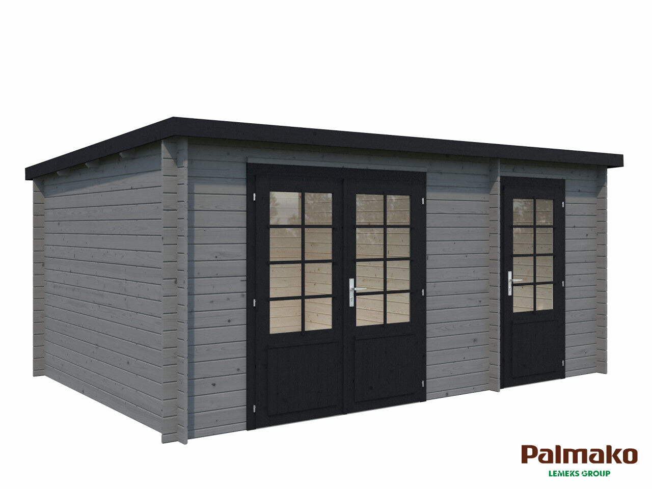 Flachdach Palmako Gartenhaus Ella 13,1 m²