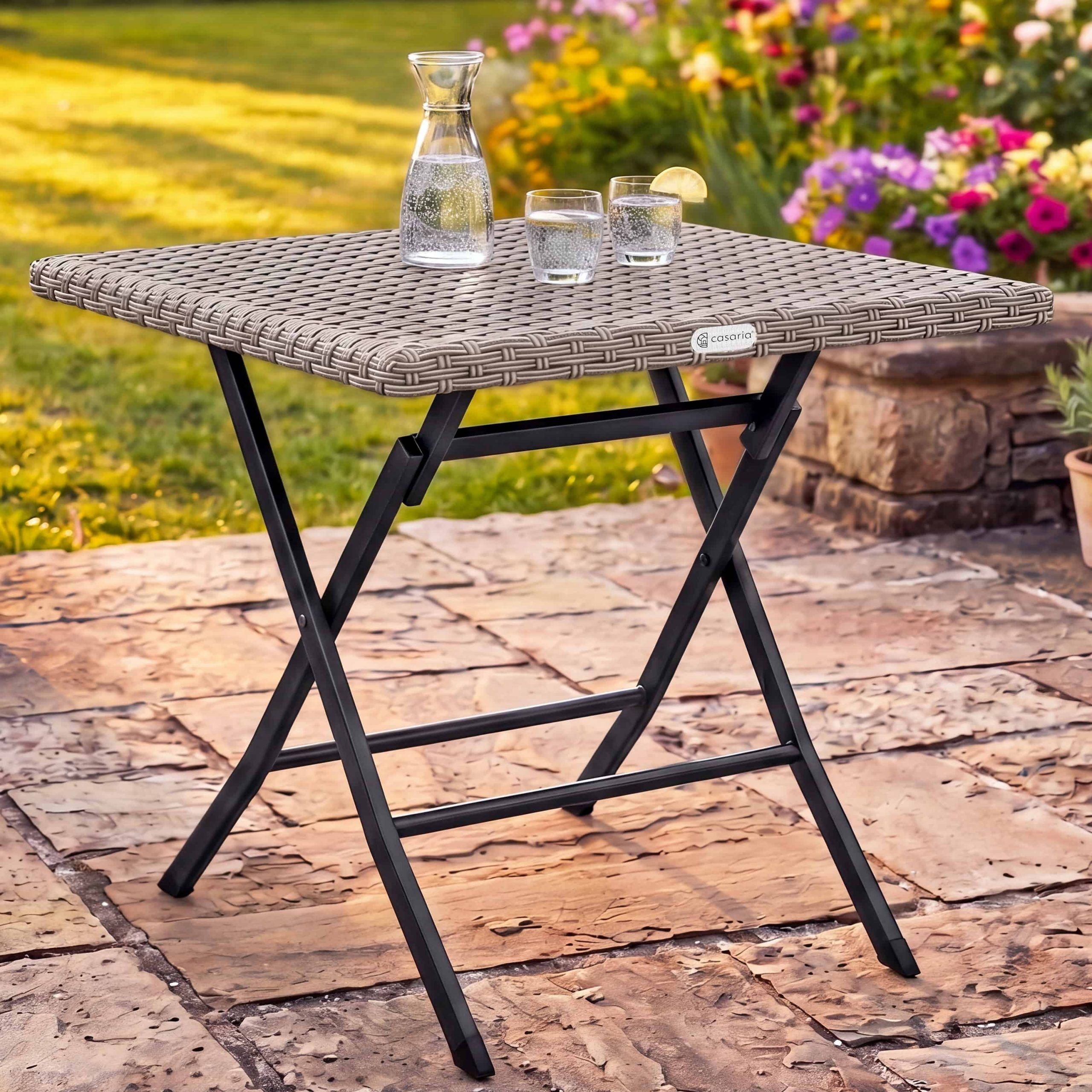 Polyrattan Klapptisch Rom Creme 75x65x65cm