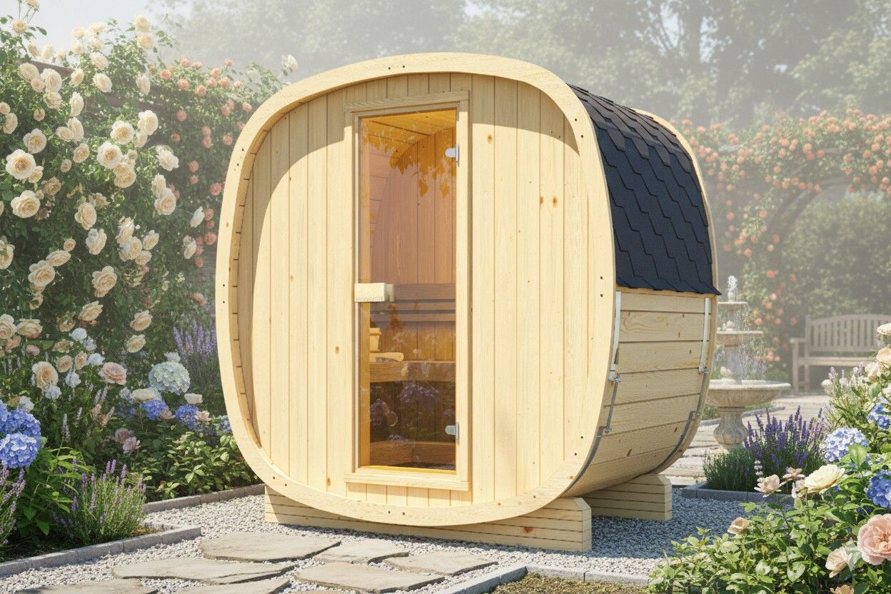 Fasssauna Quadro 160 Standard nordisches Holz Gartensauna Bausatz