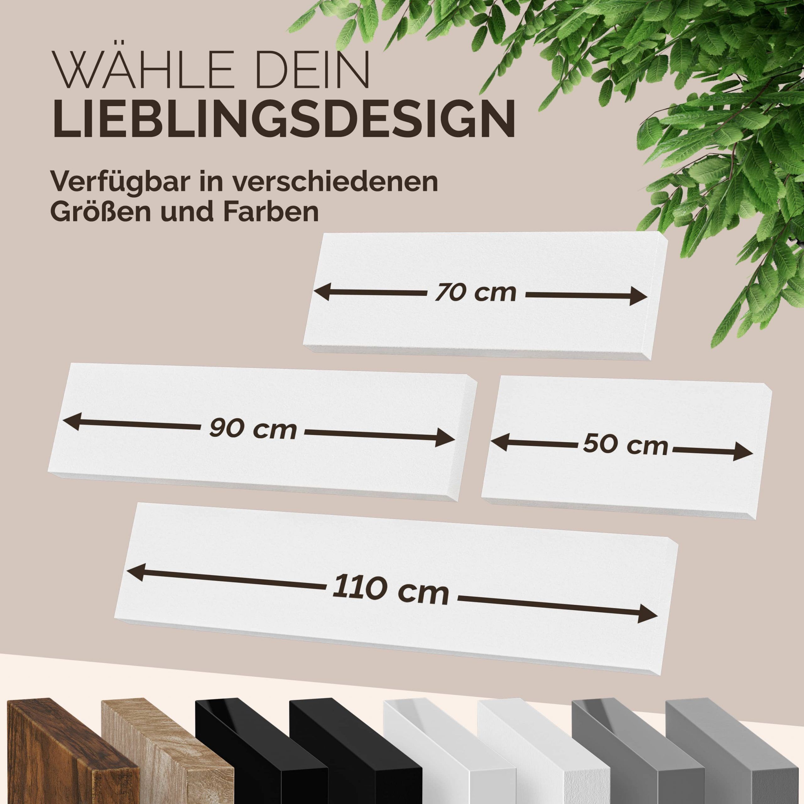 Wandregal Schweberegal 90cm Weiß + Halterung