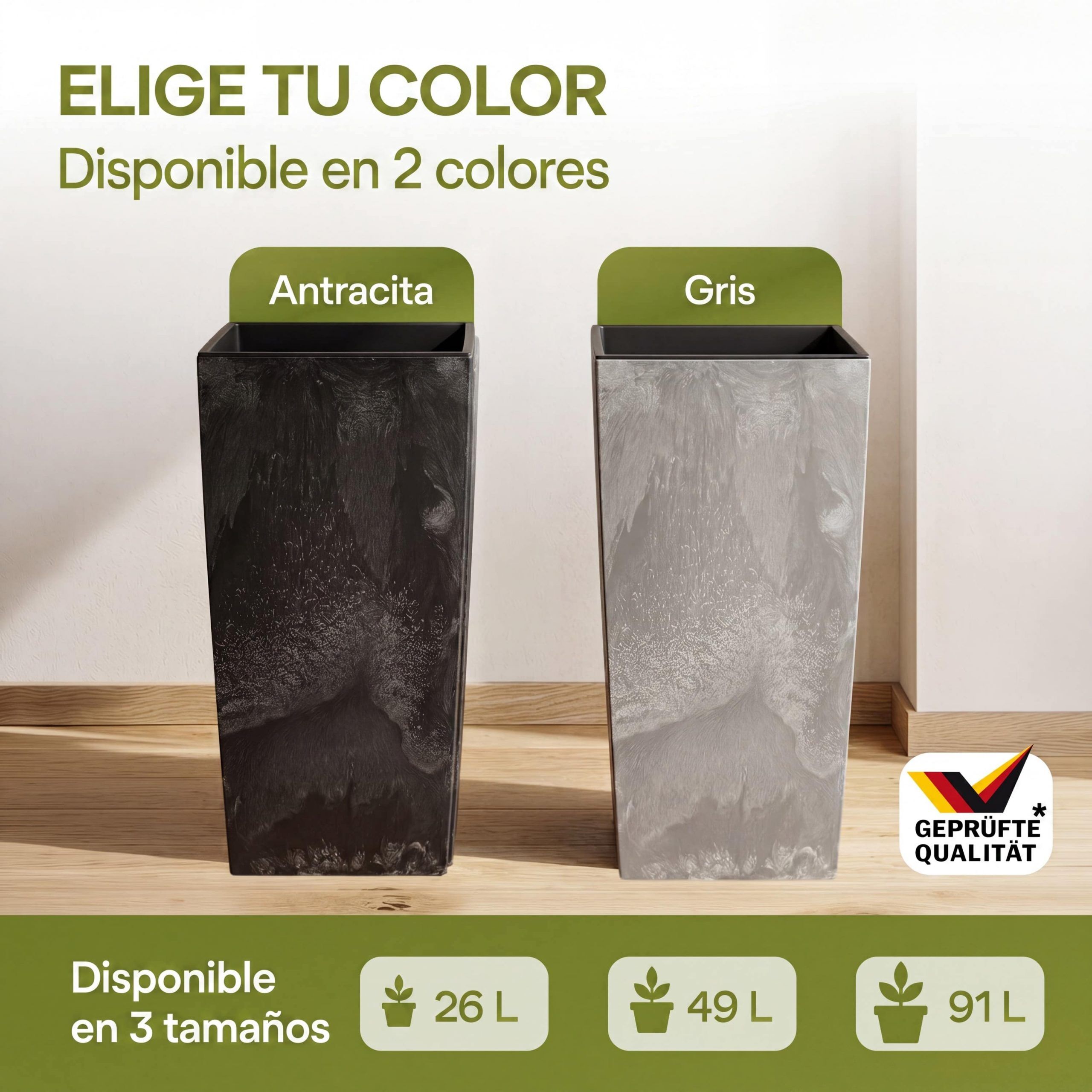 Blumentopf Betonoptik Grau 26L