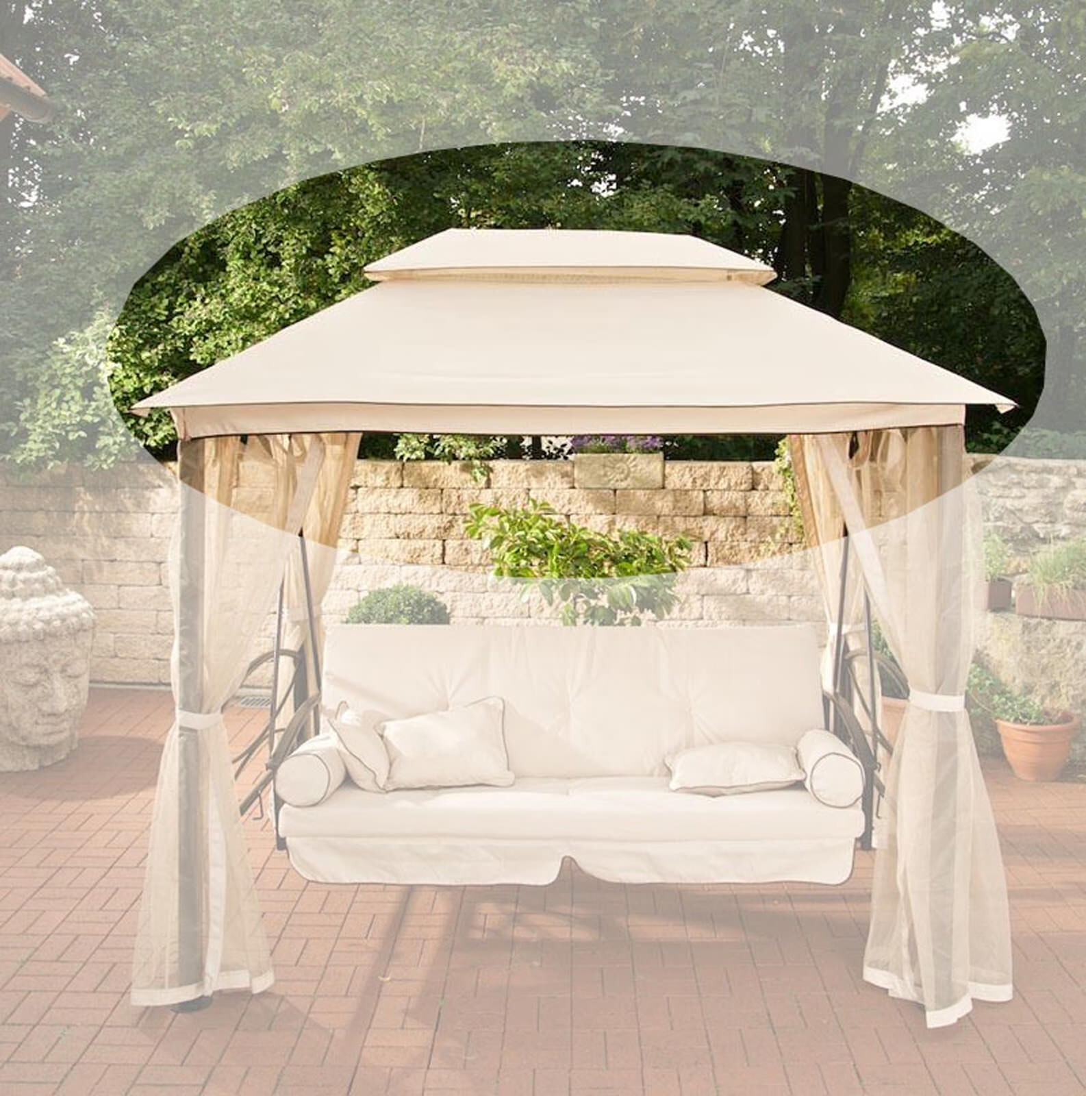 Stoff-Dach für Kenia Hollywoodschaukel, creme