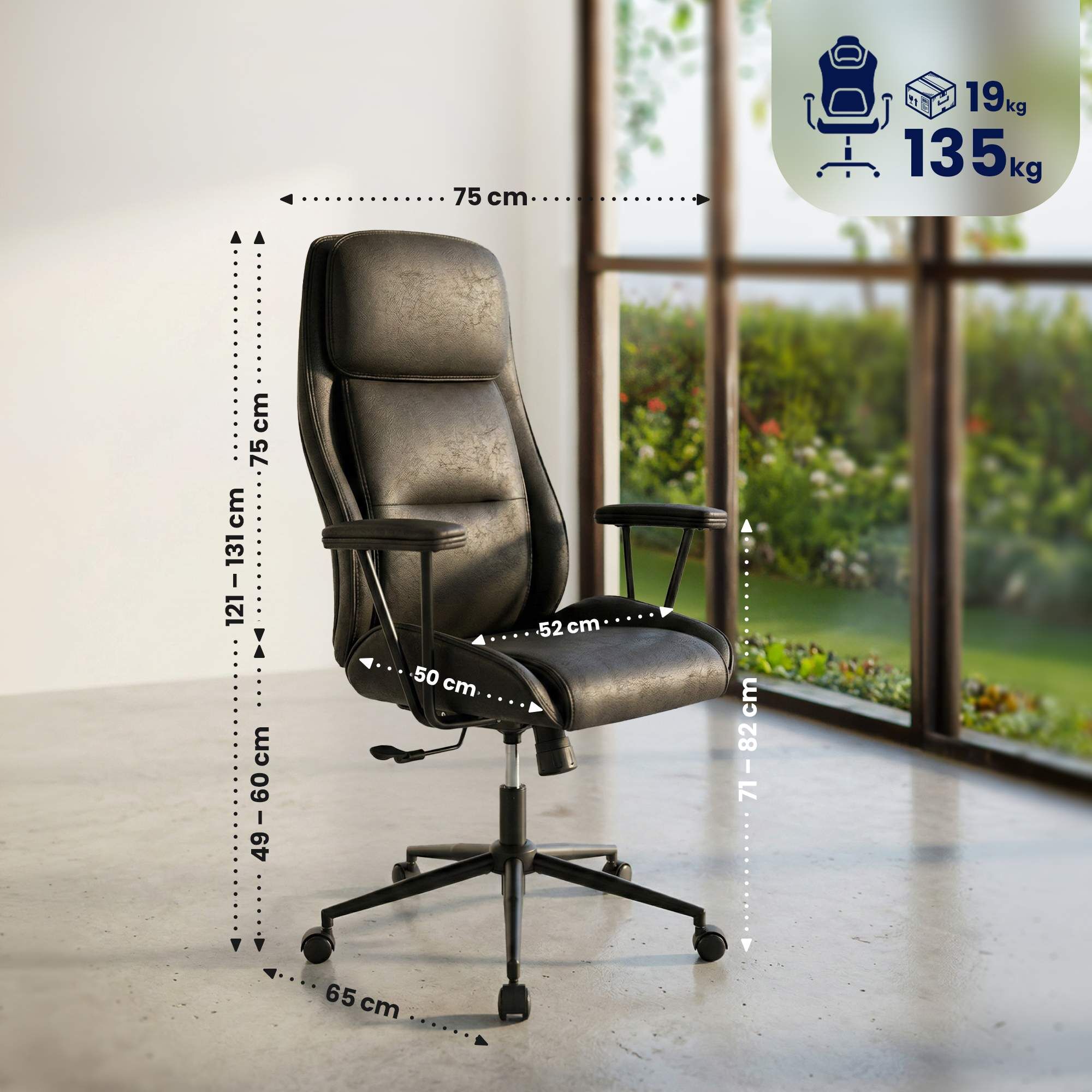 Bürostuhl Siddar, antik schwarz