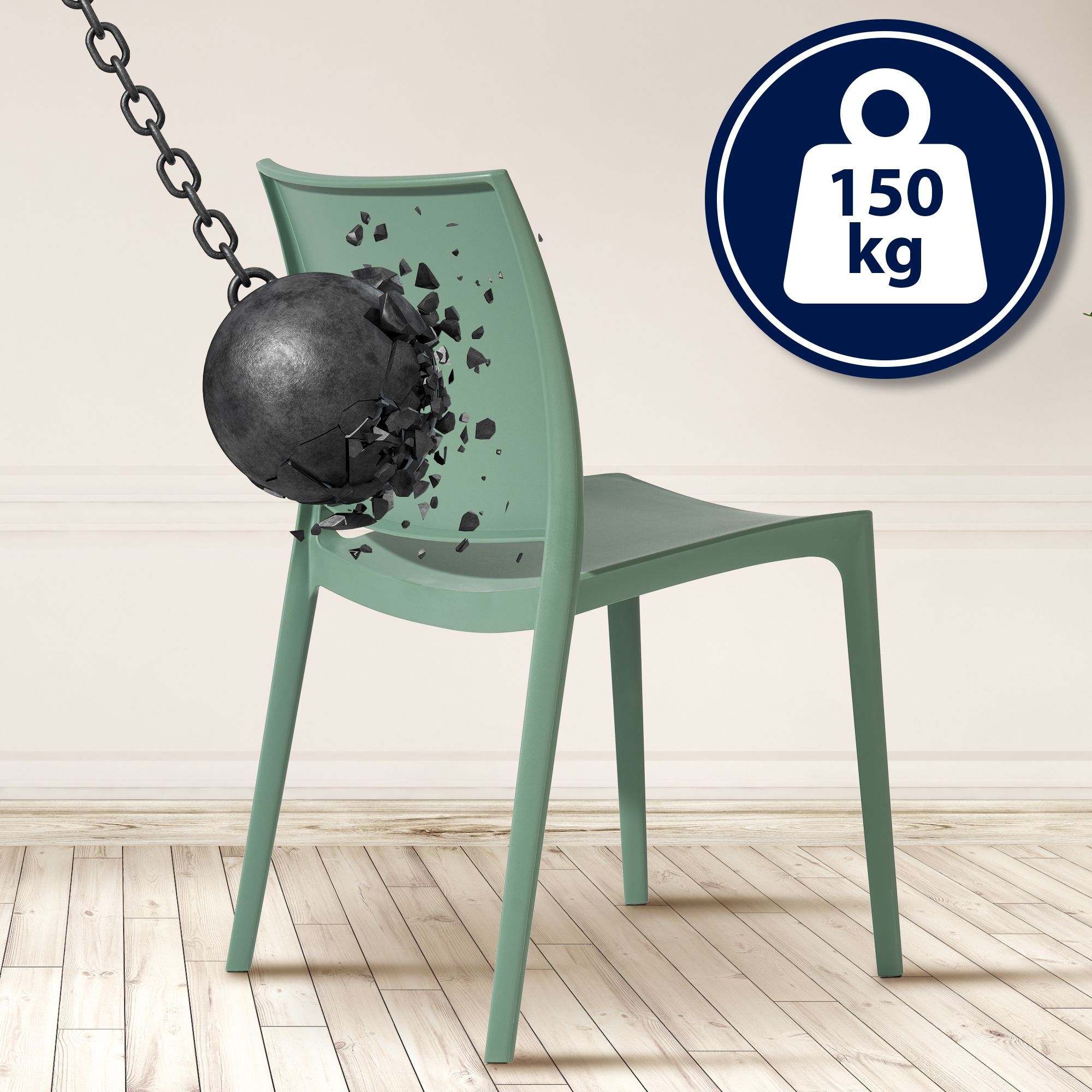 2er Set Stuhl Meton, oliv