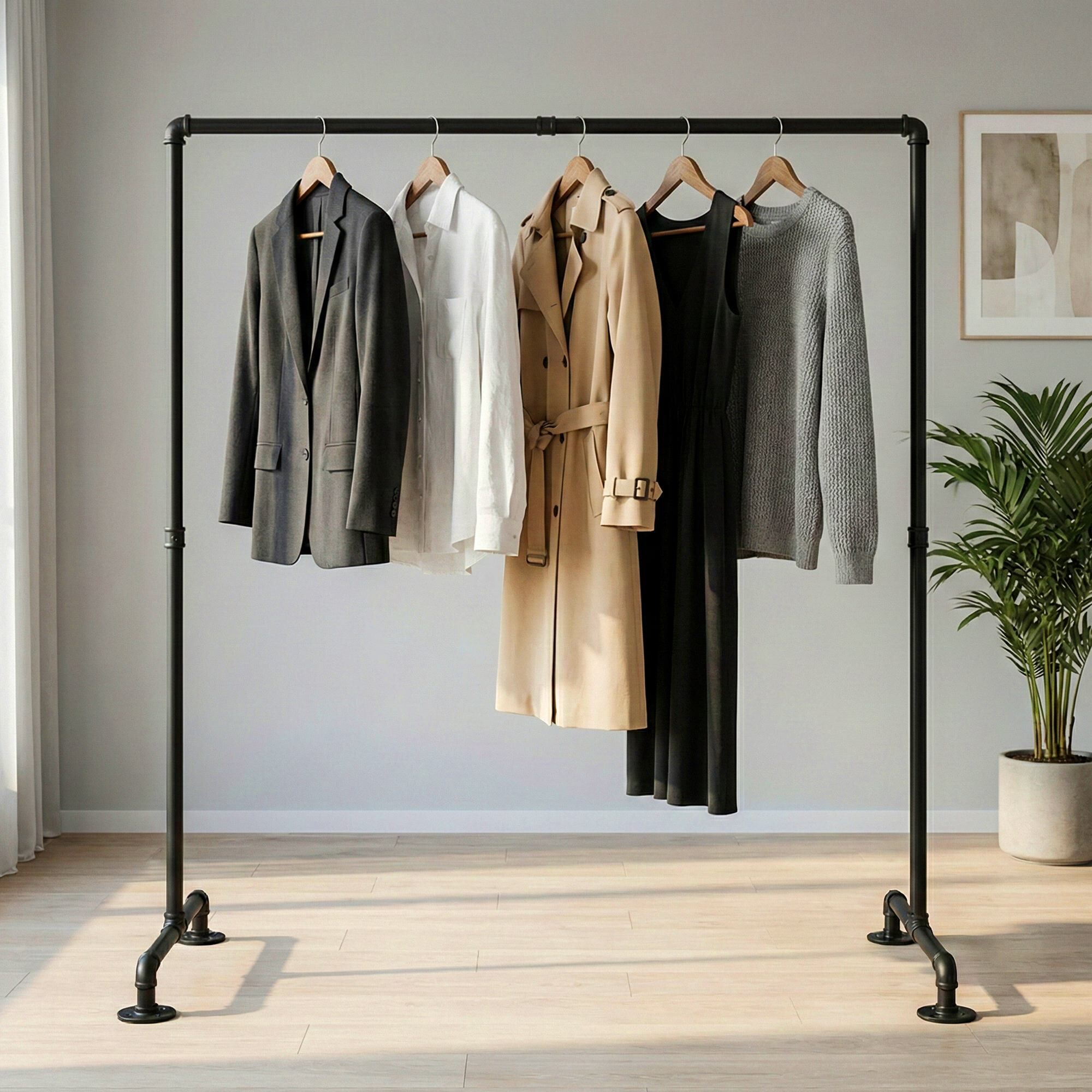 Kleiderständer Jersey 55x150x150, schwarz