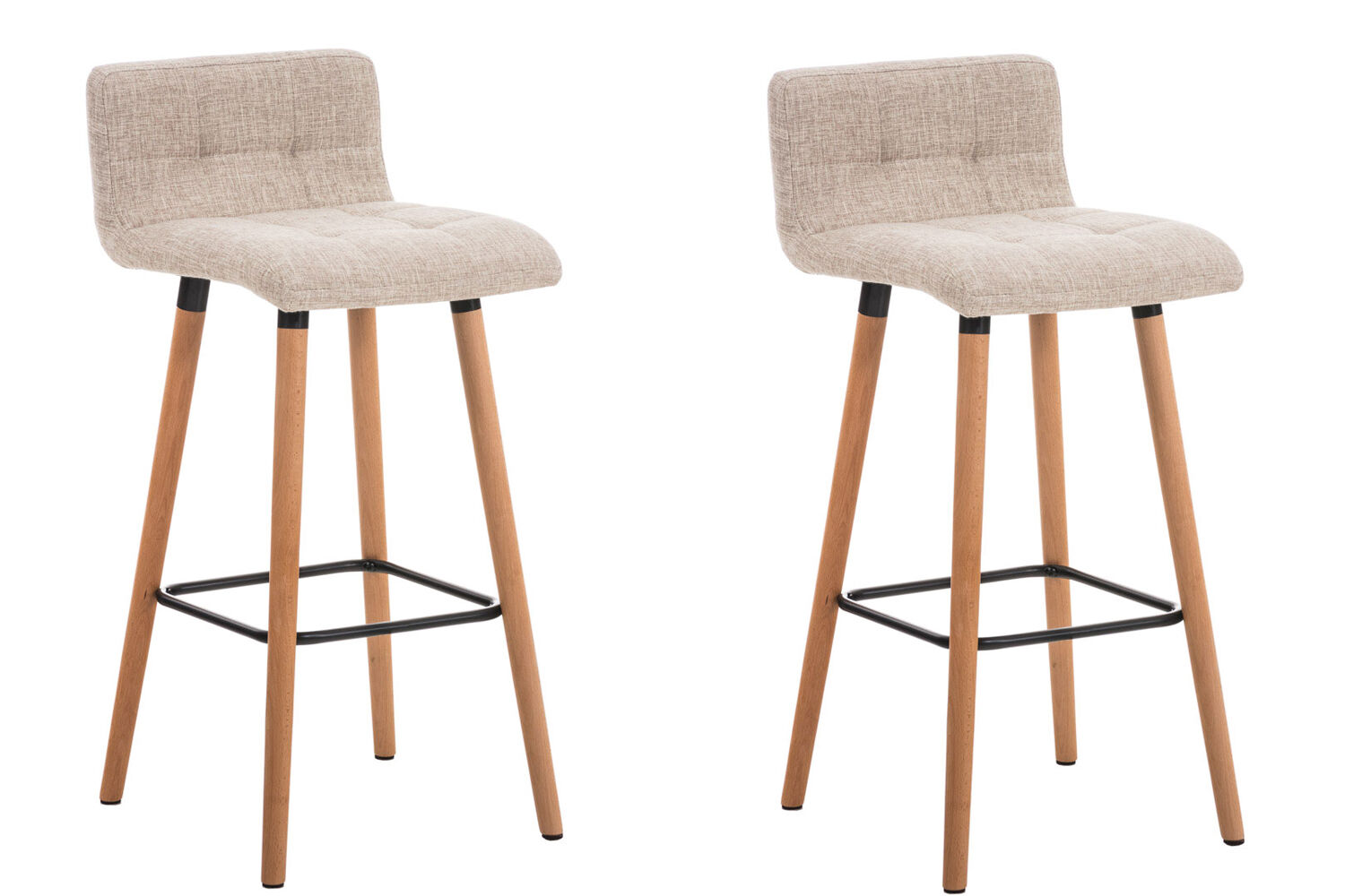 2er Set Barhocker Lincoln Stoff natura, creme