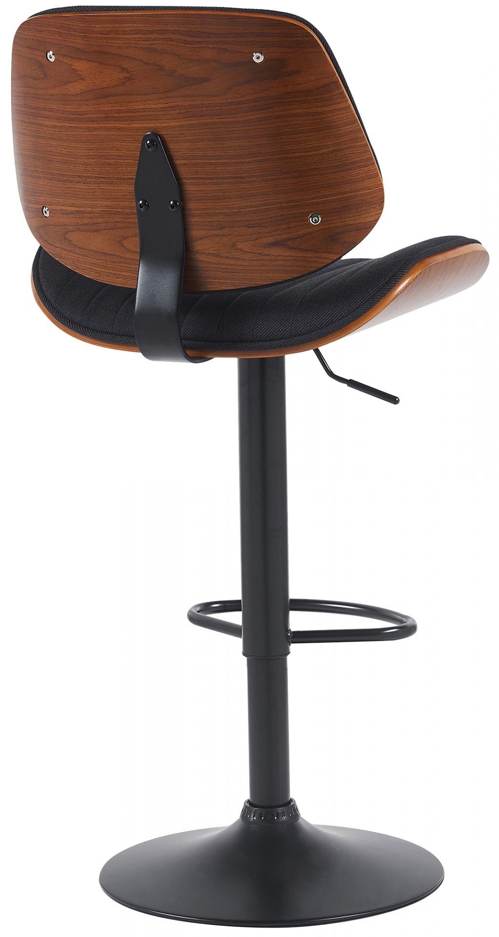 Barhocker Clawson Stoff schwarz, walnuss/schwarz