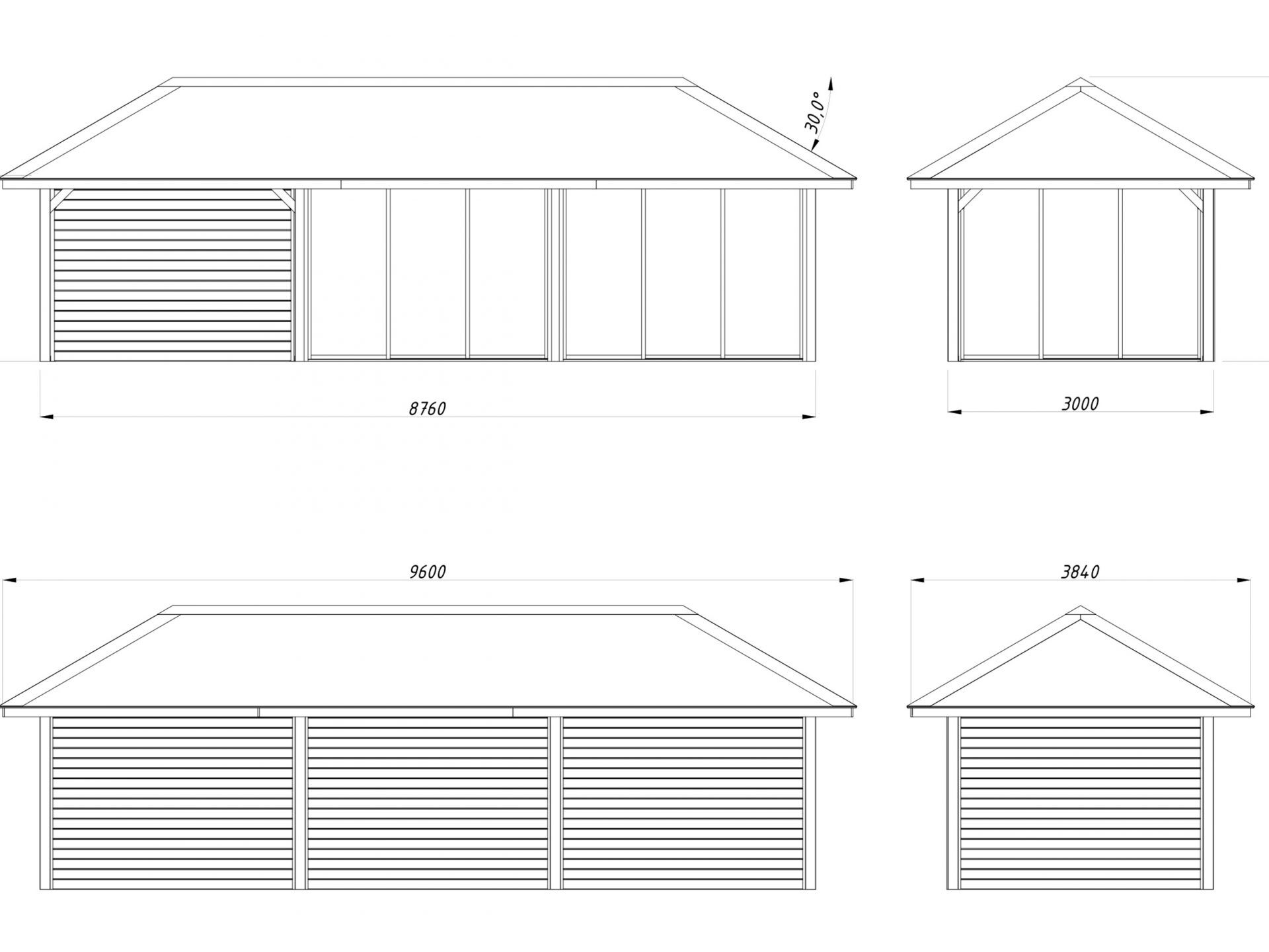 Palmako Pavillon Bianca 24,9 m2 Set 217 Slide