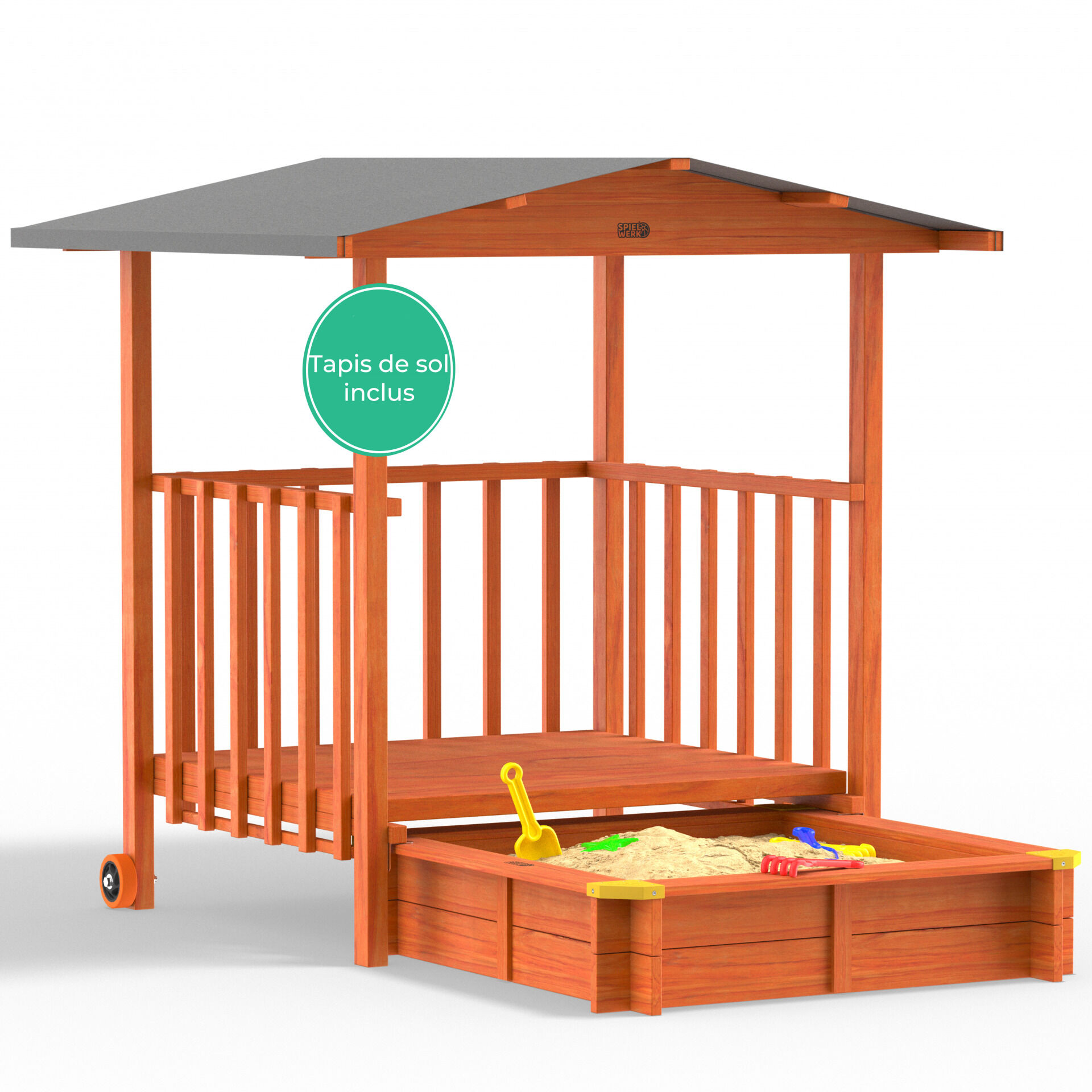 Sandkasten Merle UV-Schutz 50+ überdachte Spielveranda