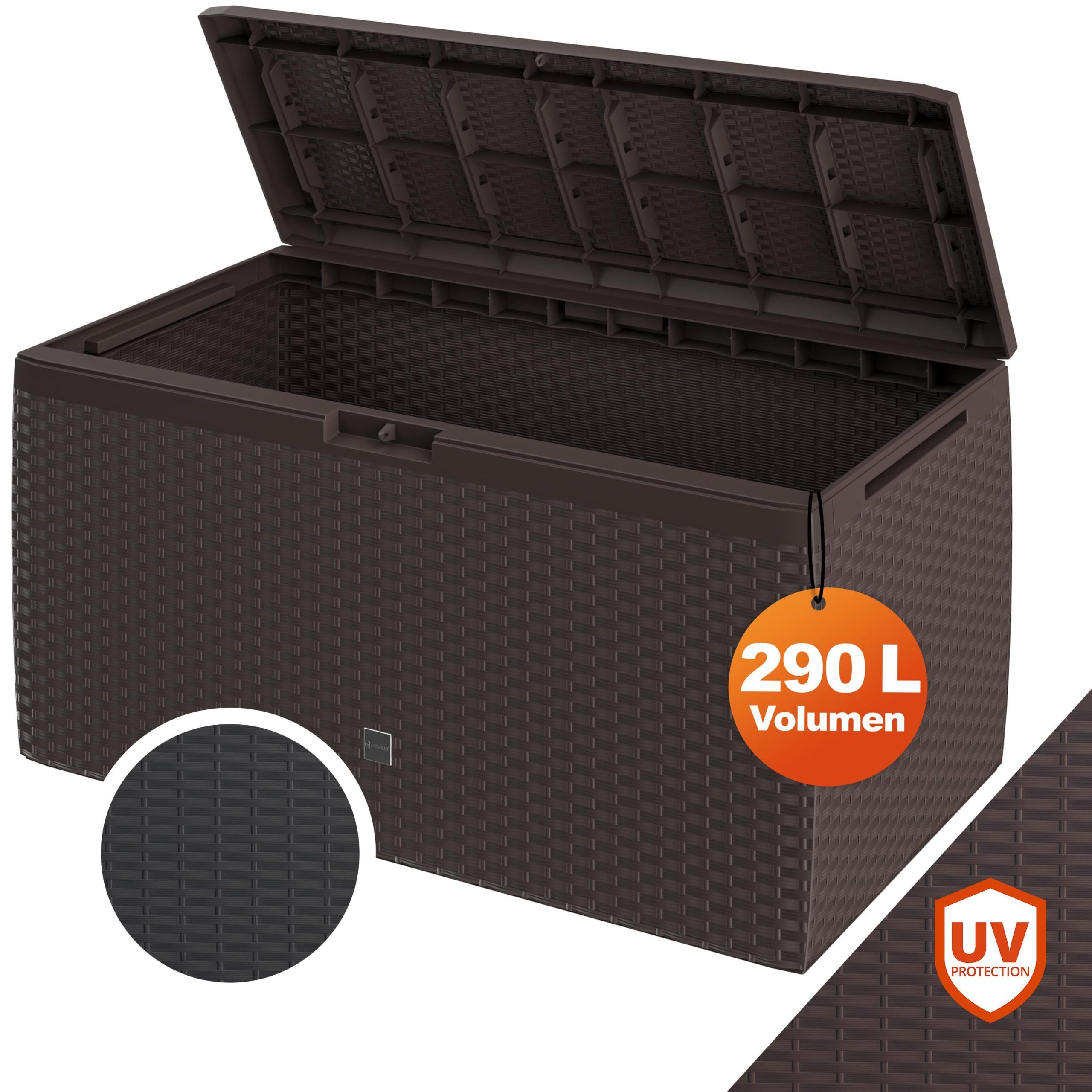 Gartenbox 290L Braun Rato Plus mit Rollen wetterfest