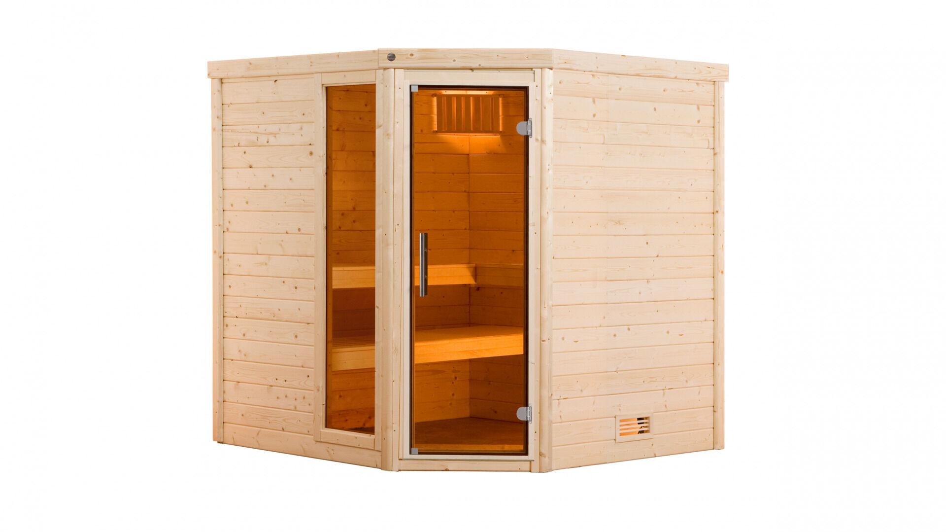 weka Premium-Massivholzsauna 45 mm TURKU 2F, ohne Ofen, ohne Beleuchtung