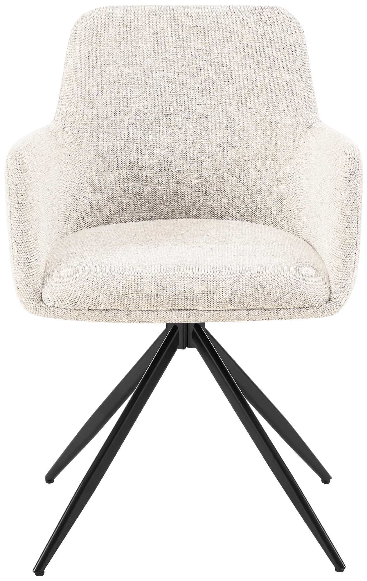 2er Set Esszimmerstuhl Olema Stoff, creme