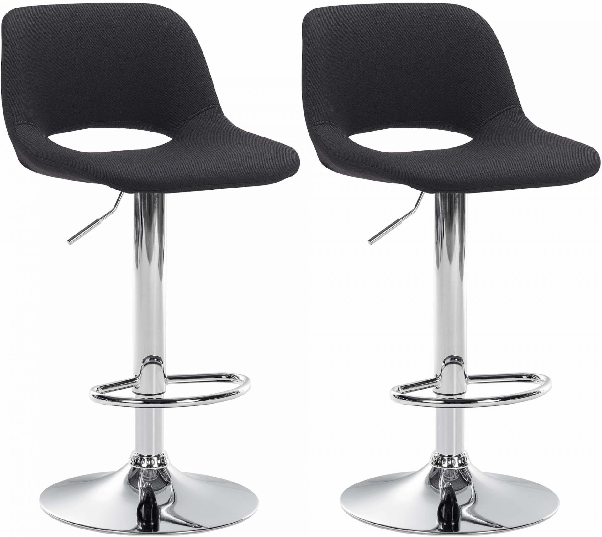 2er Set Barhocker Camden Stoff chrom, schwarz