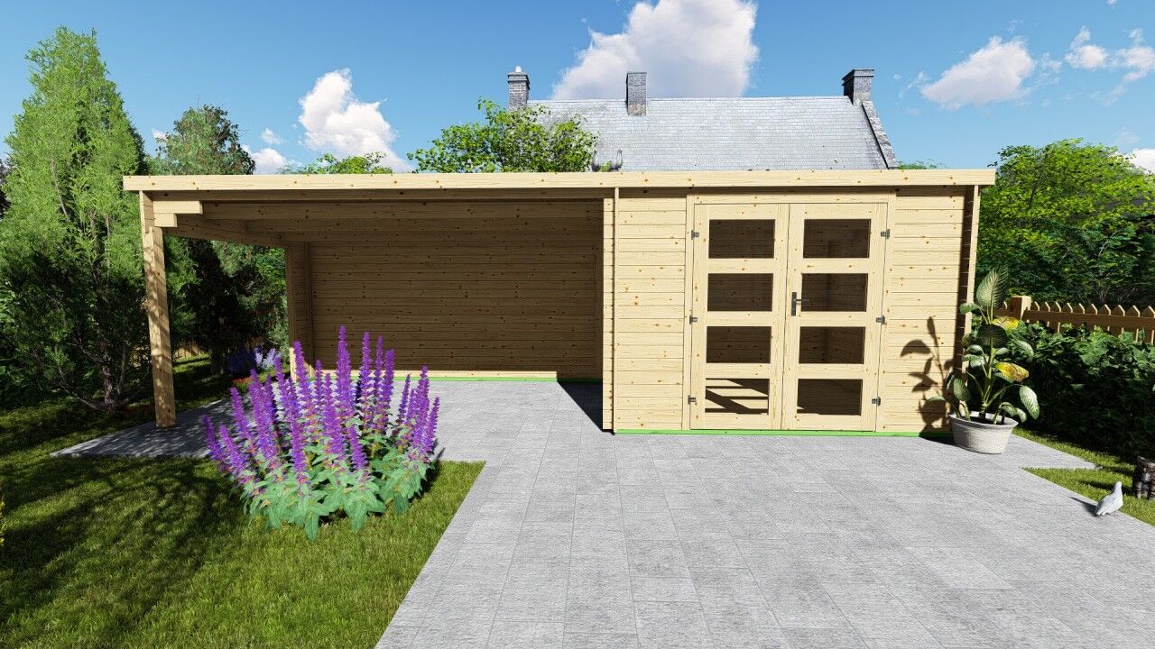 Gartenhaus Flachdach 7x2,4 Funny 5